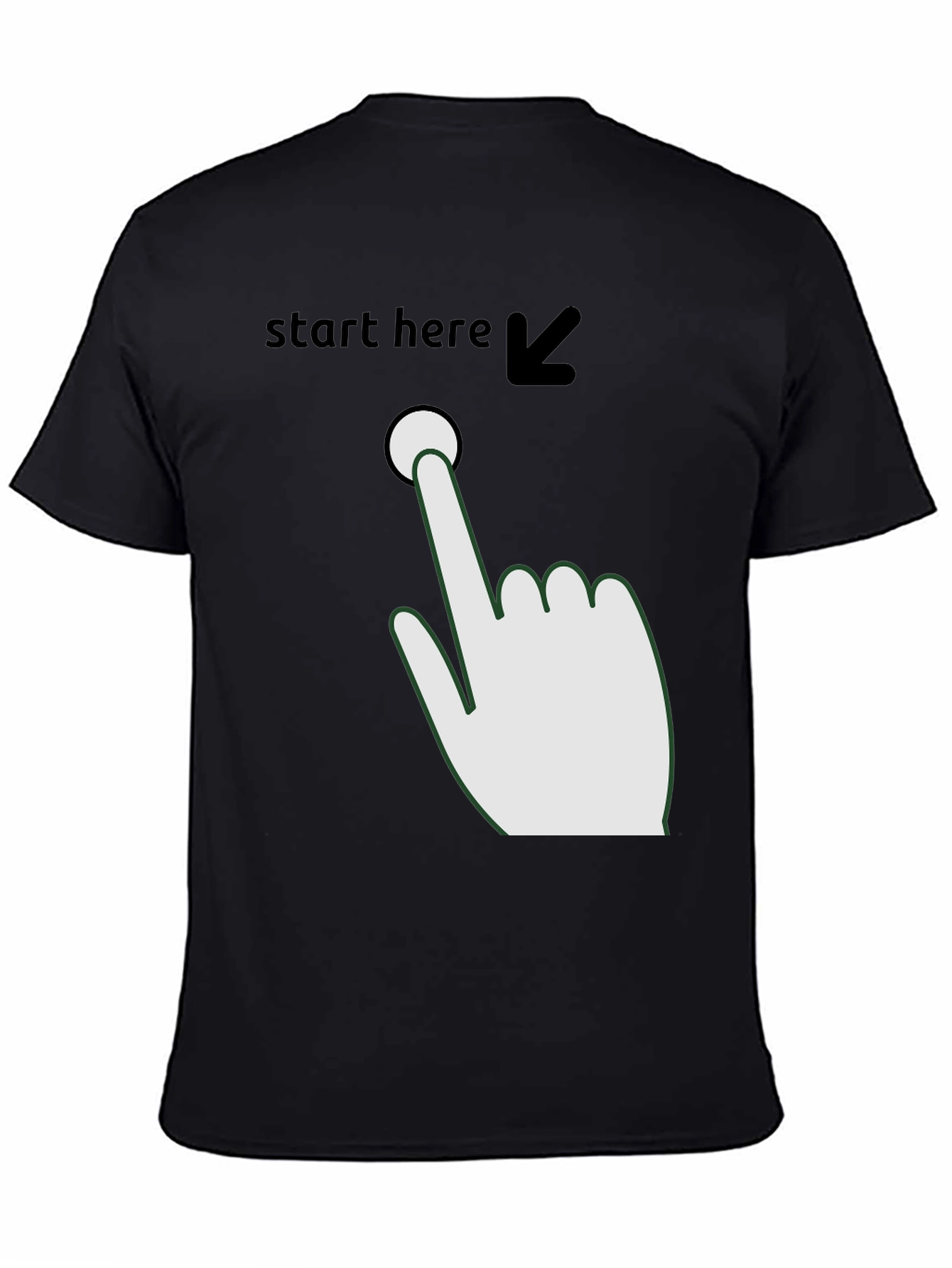 Black Start Here Graphic Tee - Funny Novelty Shirt view 4