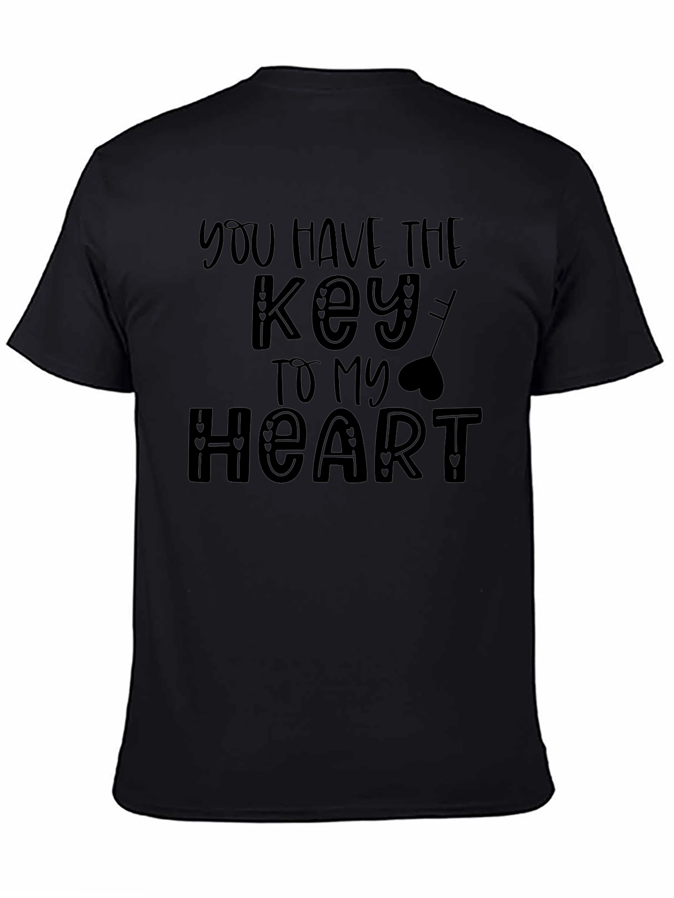 Black Key to My Heart Black Graphic Tee view 4