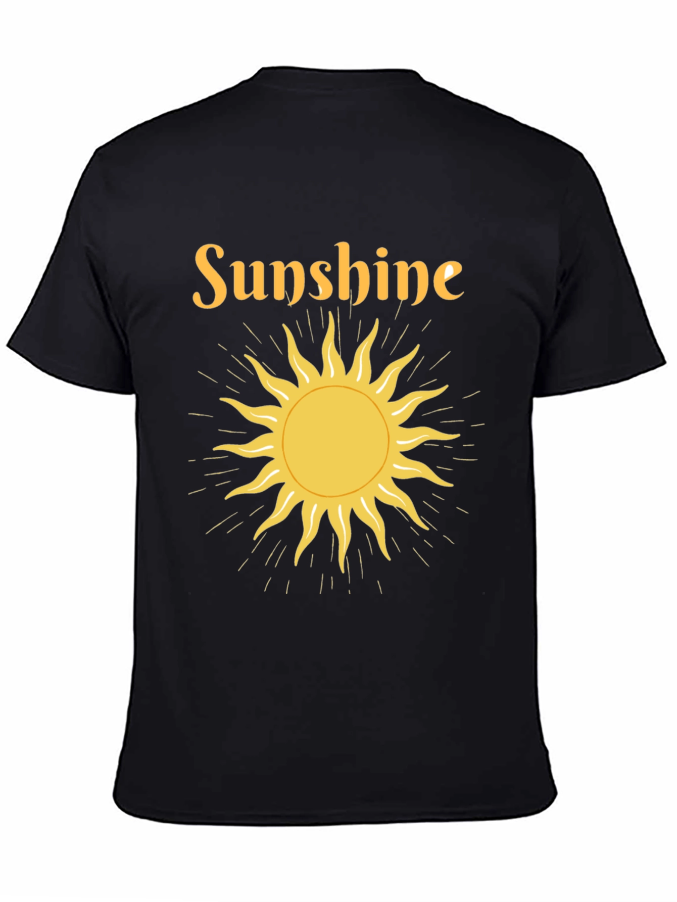 Black Sunshine Graphic Tee - Black Crew Neck T-Shirt view 4