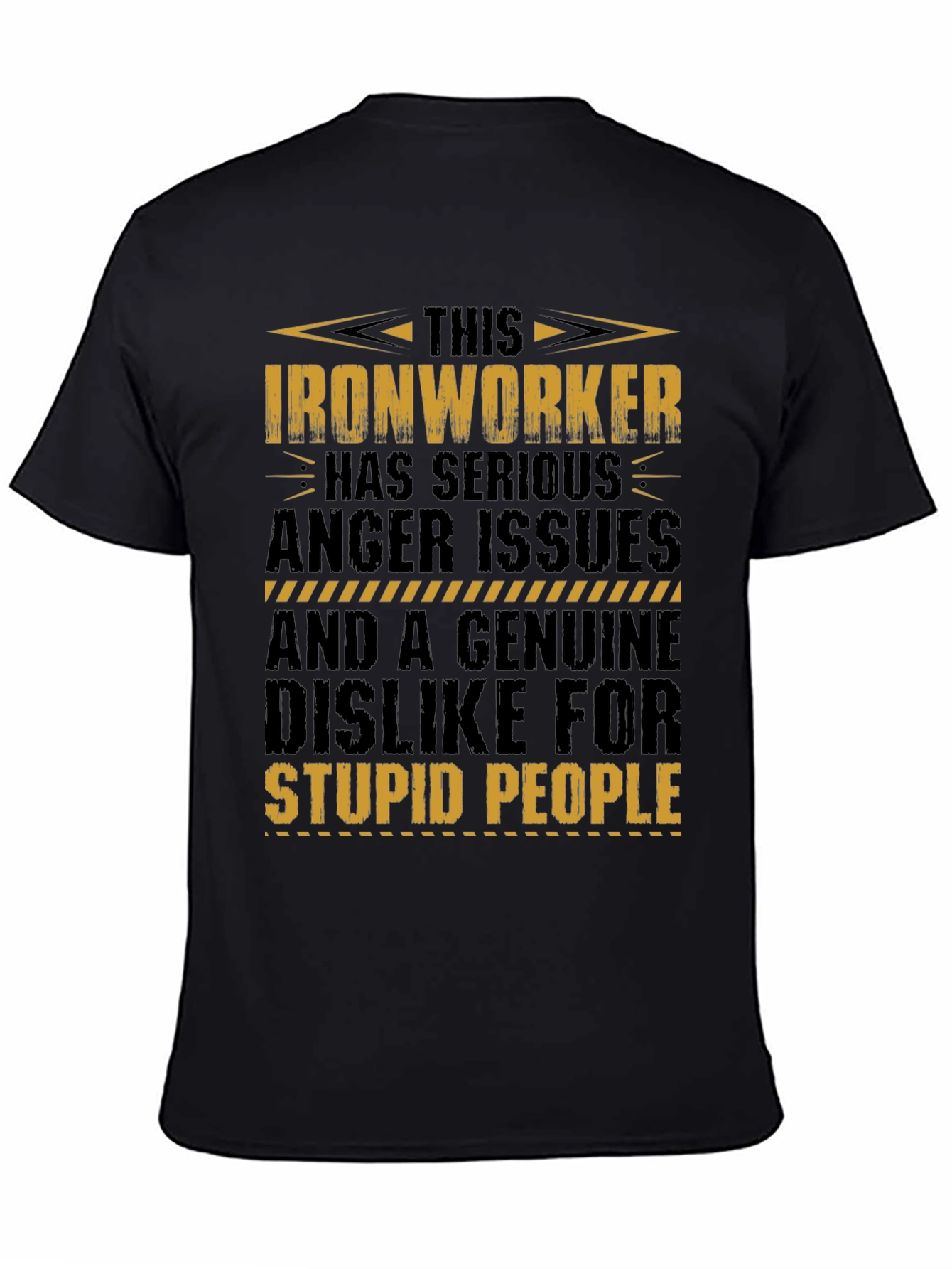 Black Ironworker Anger Issues Graphic Tee view 4