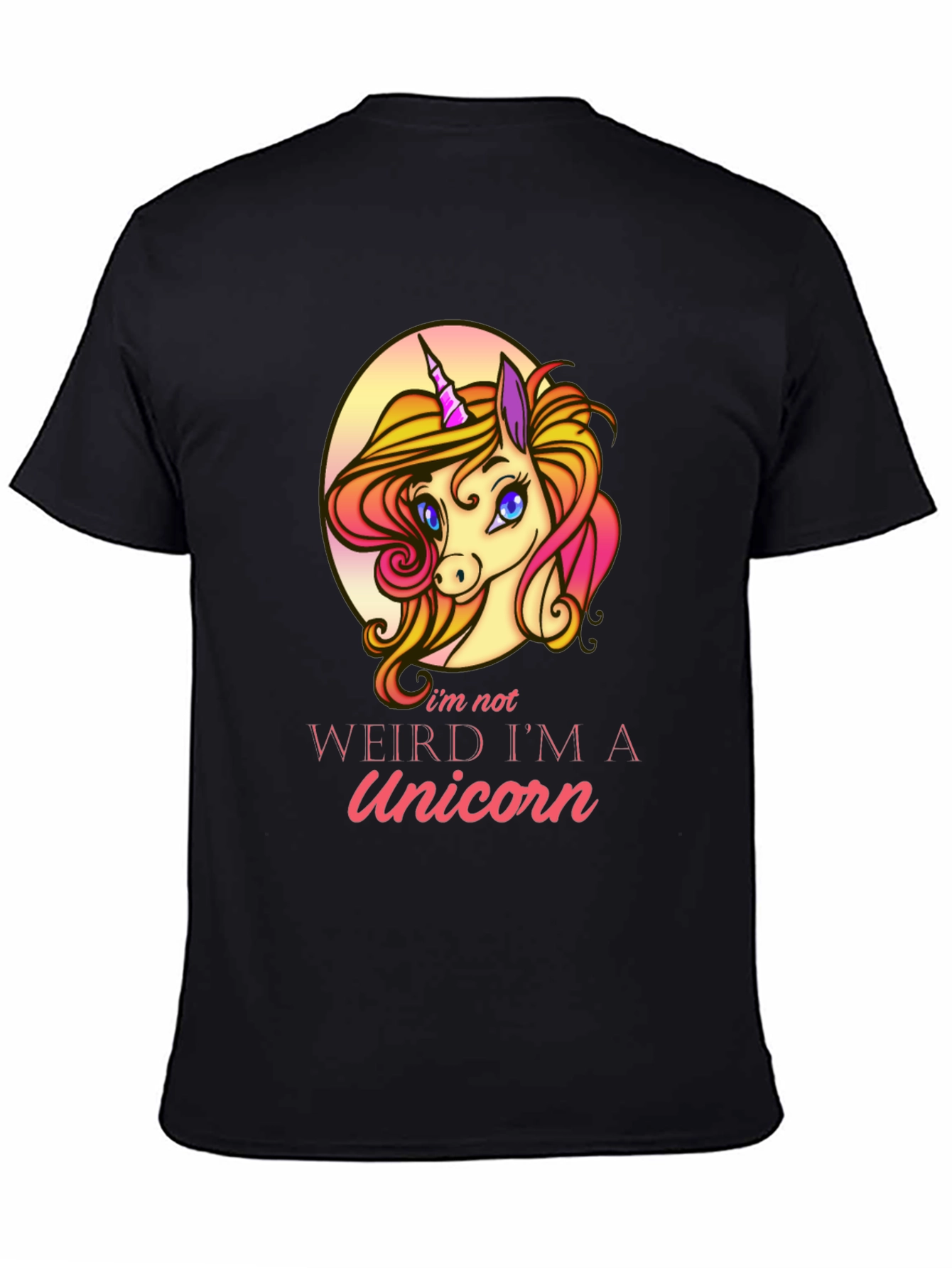 Black Unicorn Graphic T-Shirt - I'm Not Weird! view 4