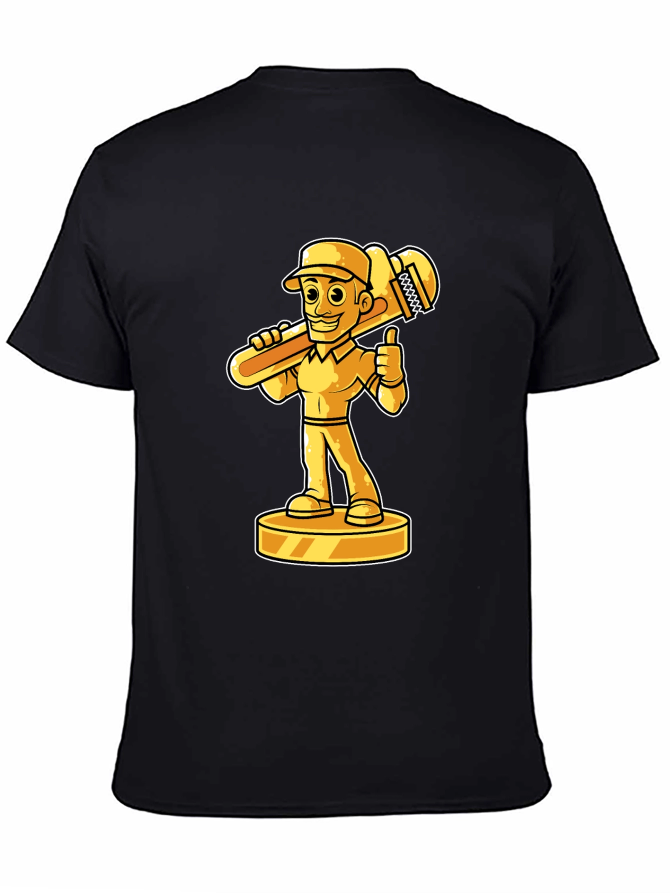Black Plumber Cartoon Graphic Tee view 4