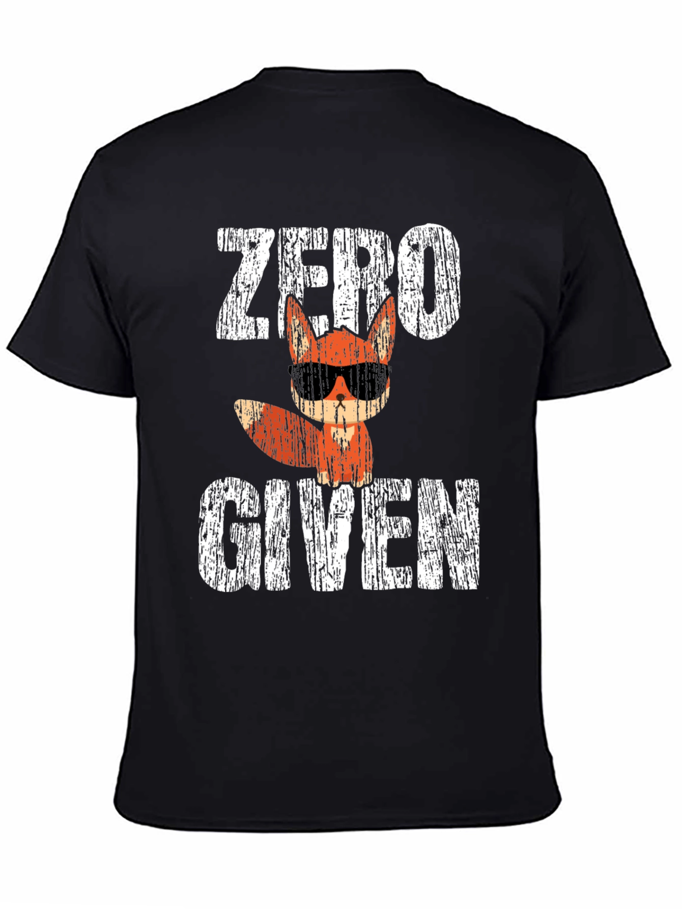 Black Zero Fox Given Funny T-Shirt view 4