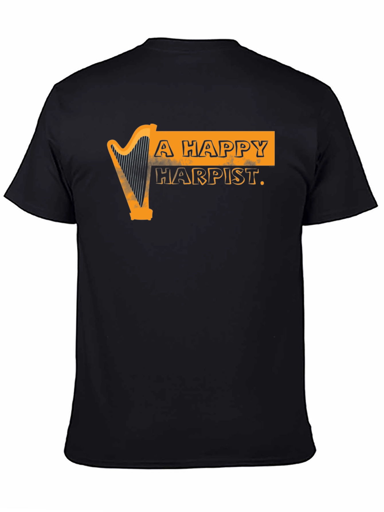 Black A Happy Harpist Graphic Tee view 4