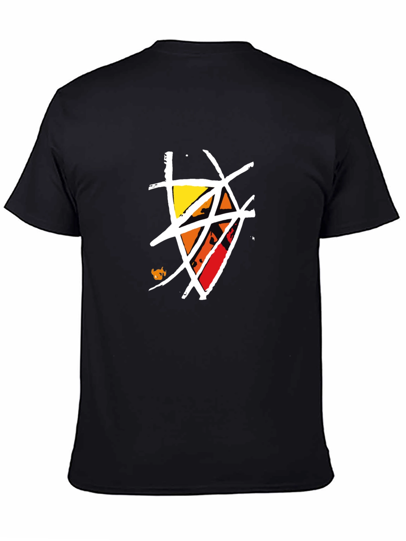 Black Abstract Graphic Print Black T-Shirt view 4