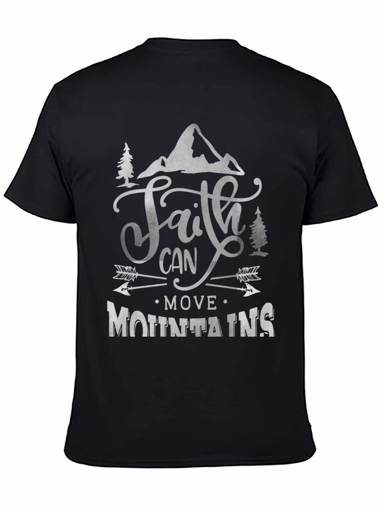 Black Faith Can Move Mountains Graphic Tee - Unisex view 4