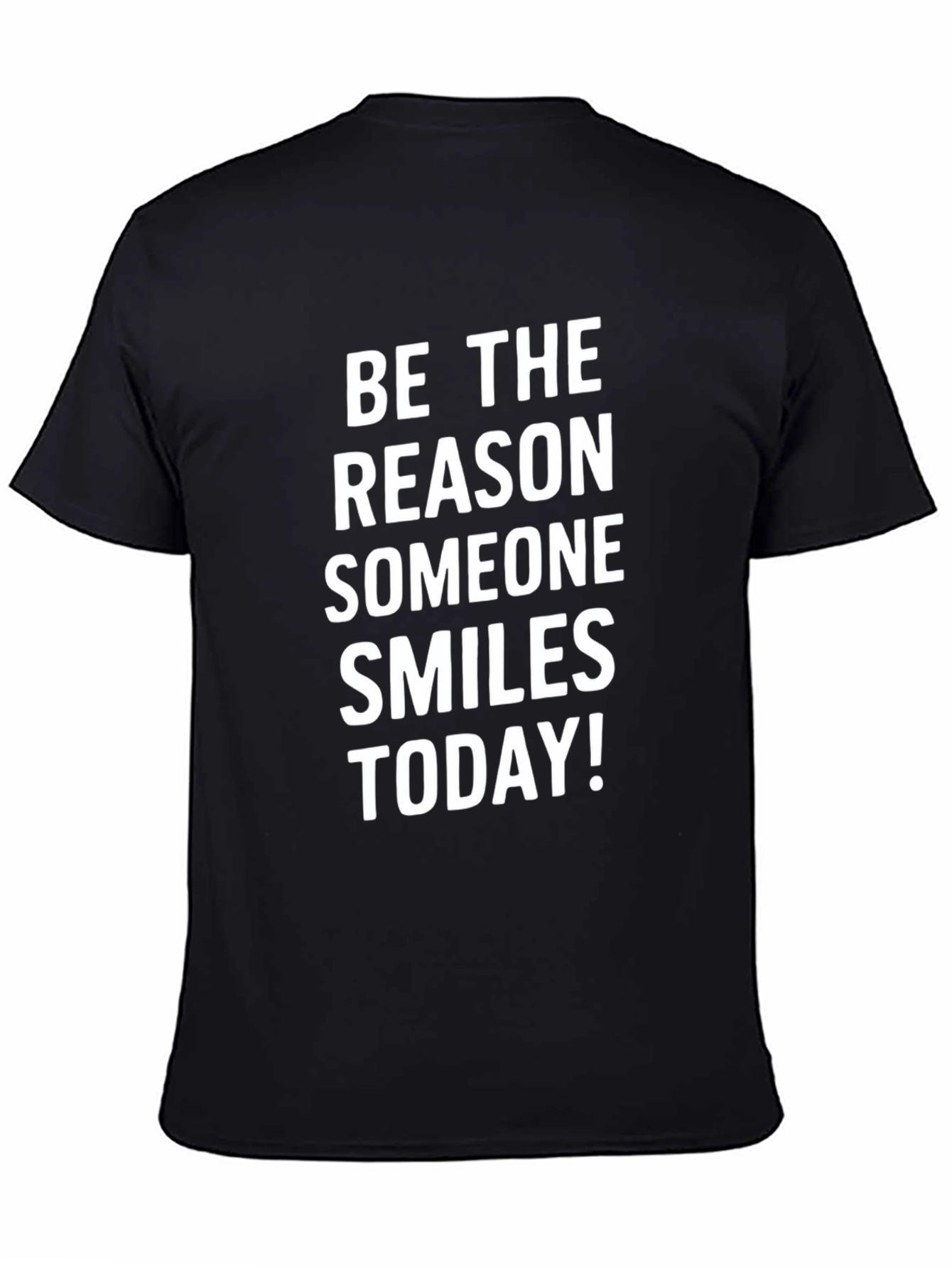 Black Inspirational Graphic Tee - 'Be The Reason Someone Smiles Today!' view 4
