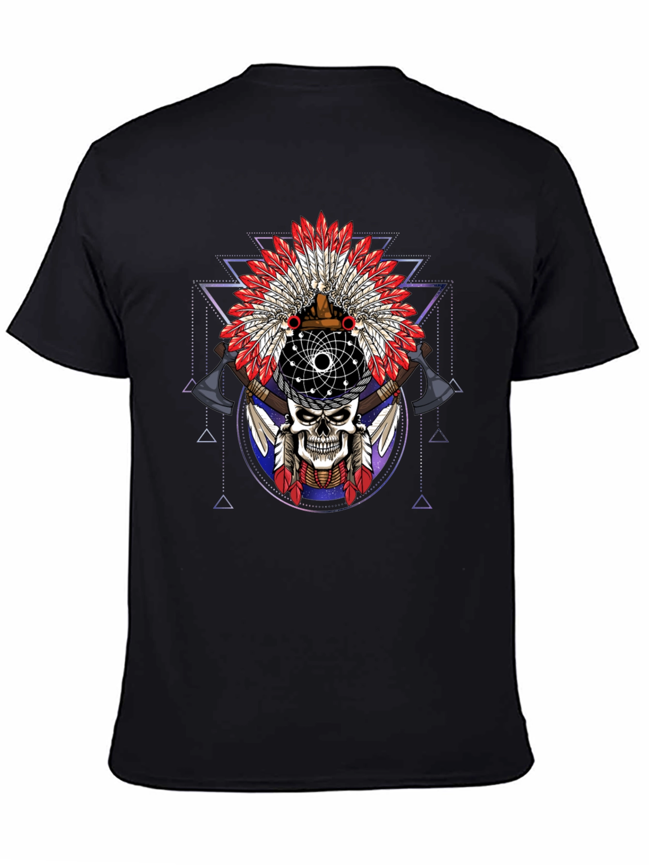 Black Skull Headdress Graphic Tee view 4