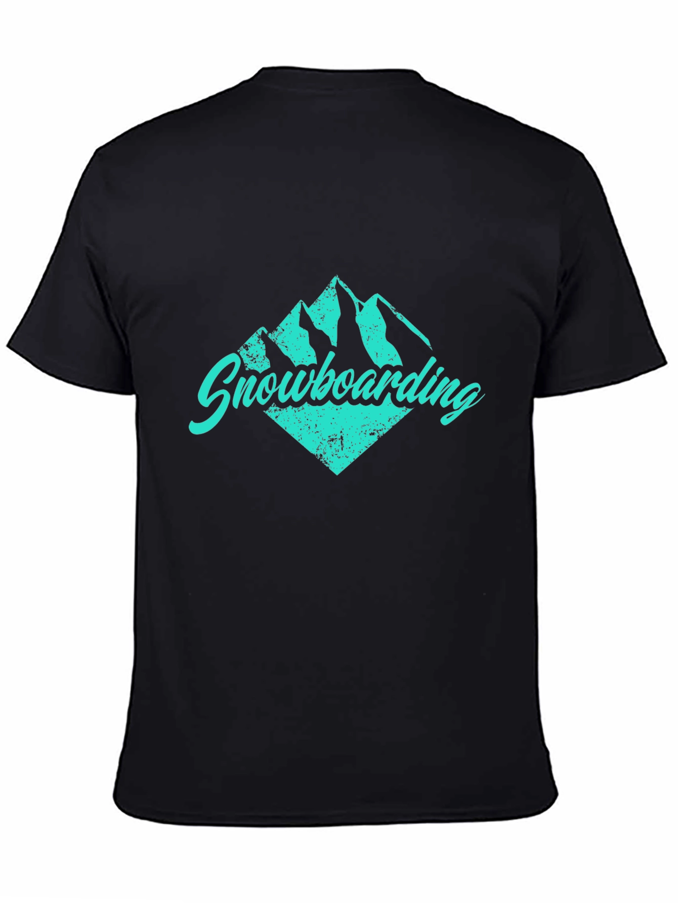 Black Snowboarding Graphic Tee - Black view 4