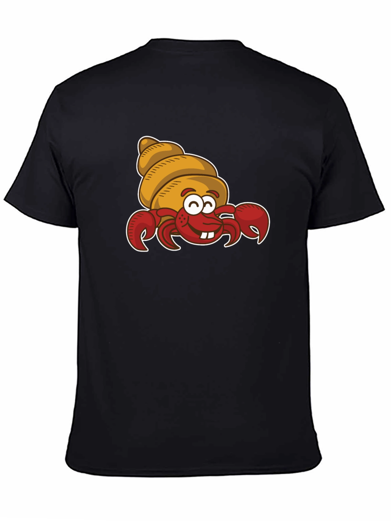 Black Cartoon Hermit Crab Graphic T-Shirt view 4