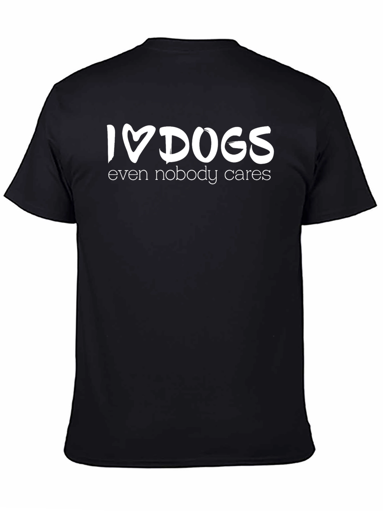 Black I Love Dogs Funny Graphic T-Shirt view 4