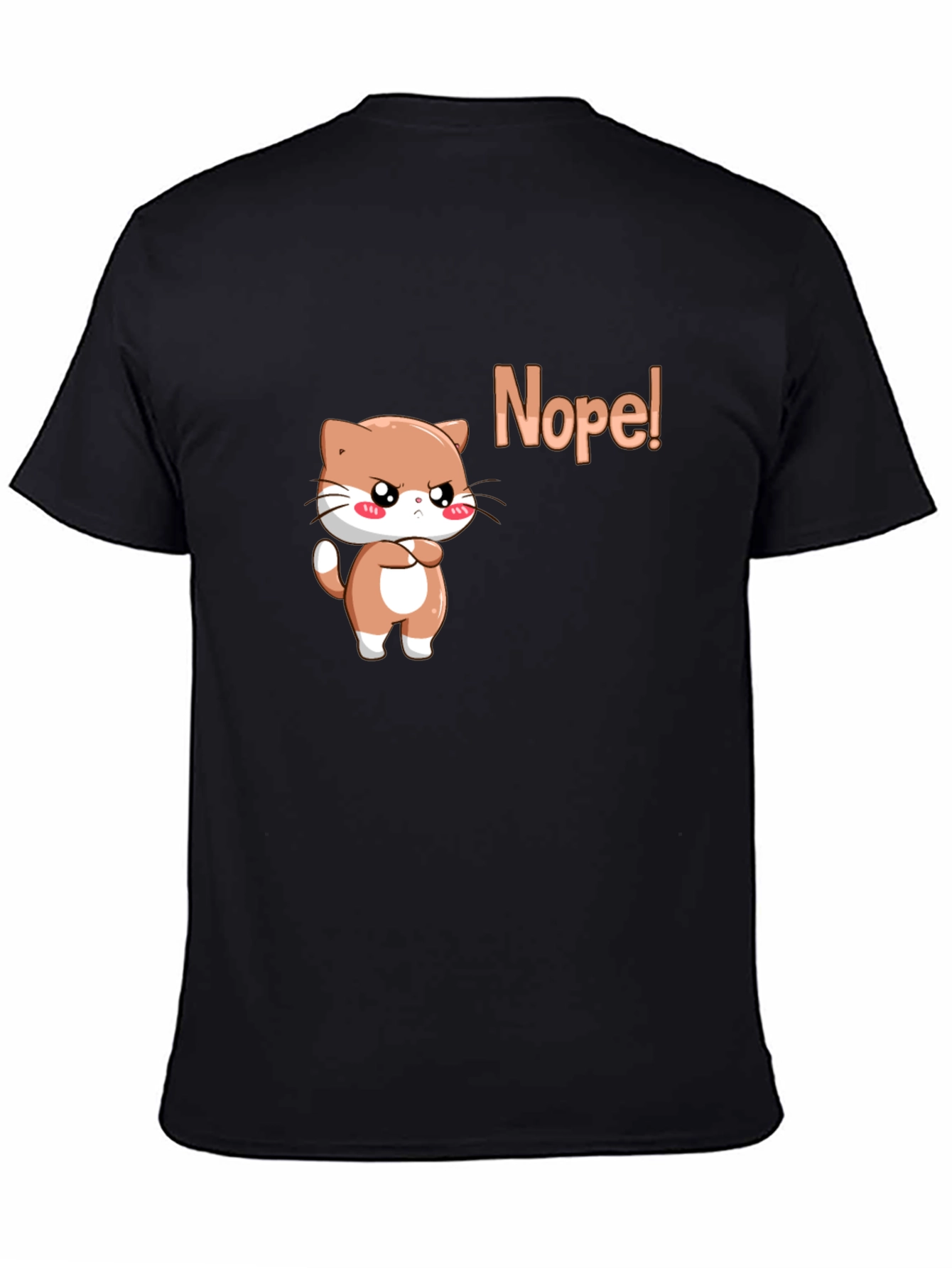 Black Nope Cat Graphic Tee - Trendy Cute T-Shirt view 4