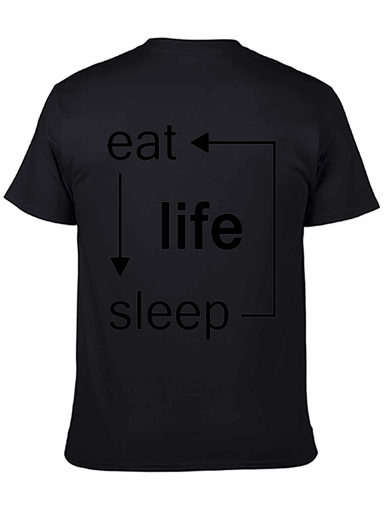 Black Eat Life Sleep Cycle Graphic T-Shirt view 4