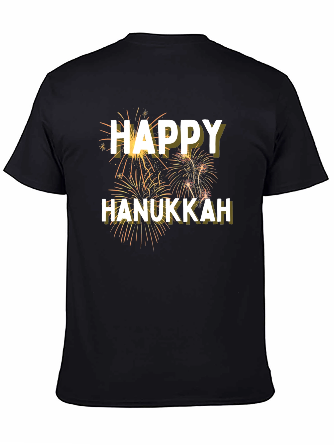 Black Happy Hanukkah T-Shirt view 4
