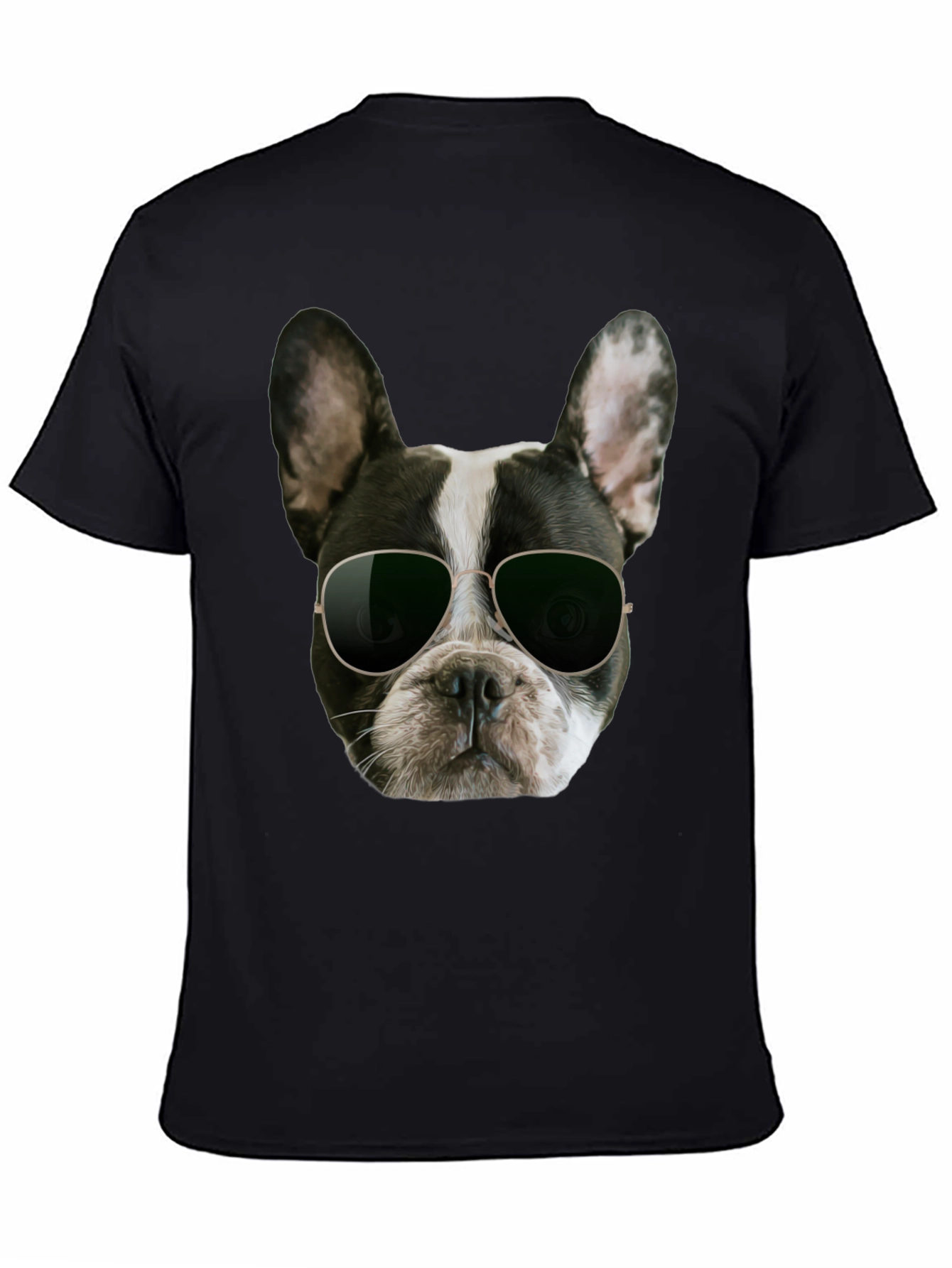 Black Cool Dog Graphic T-Shirt - Black Cotton Blend view 4