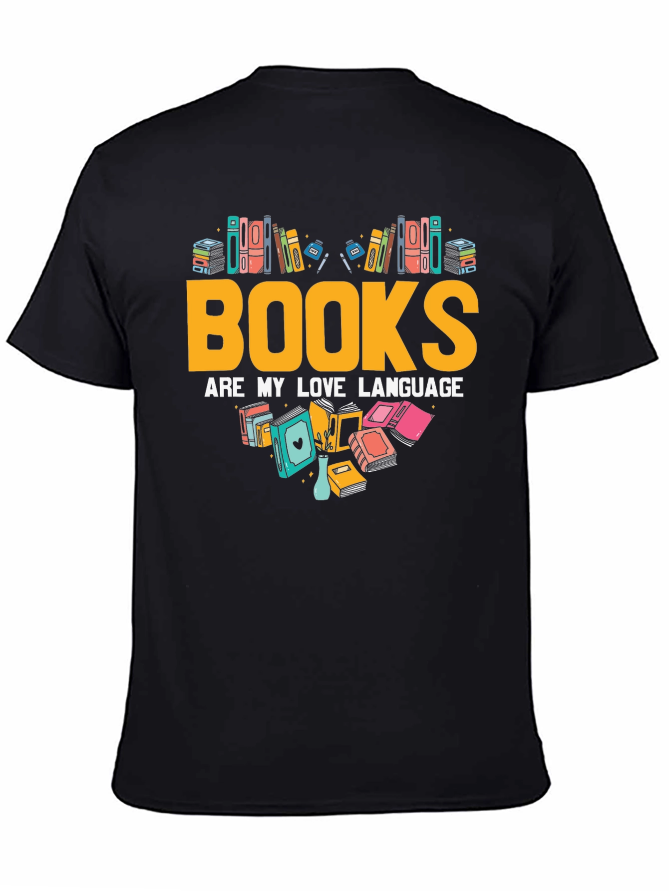 Black Book Lover T-Shirt - Books Are My Love Language view 4