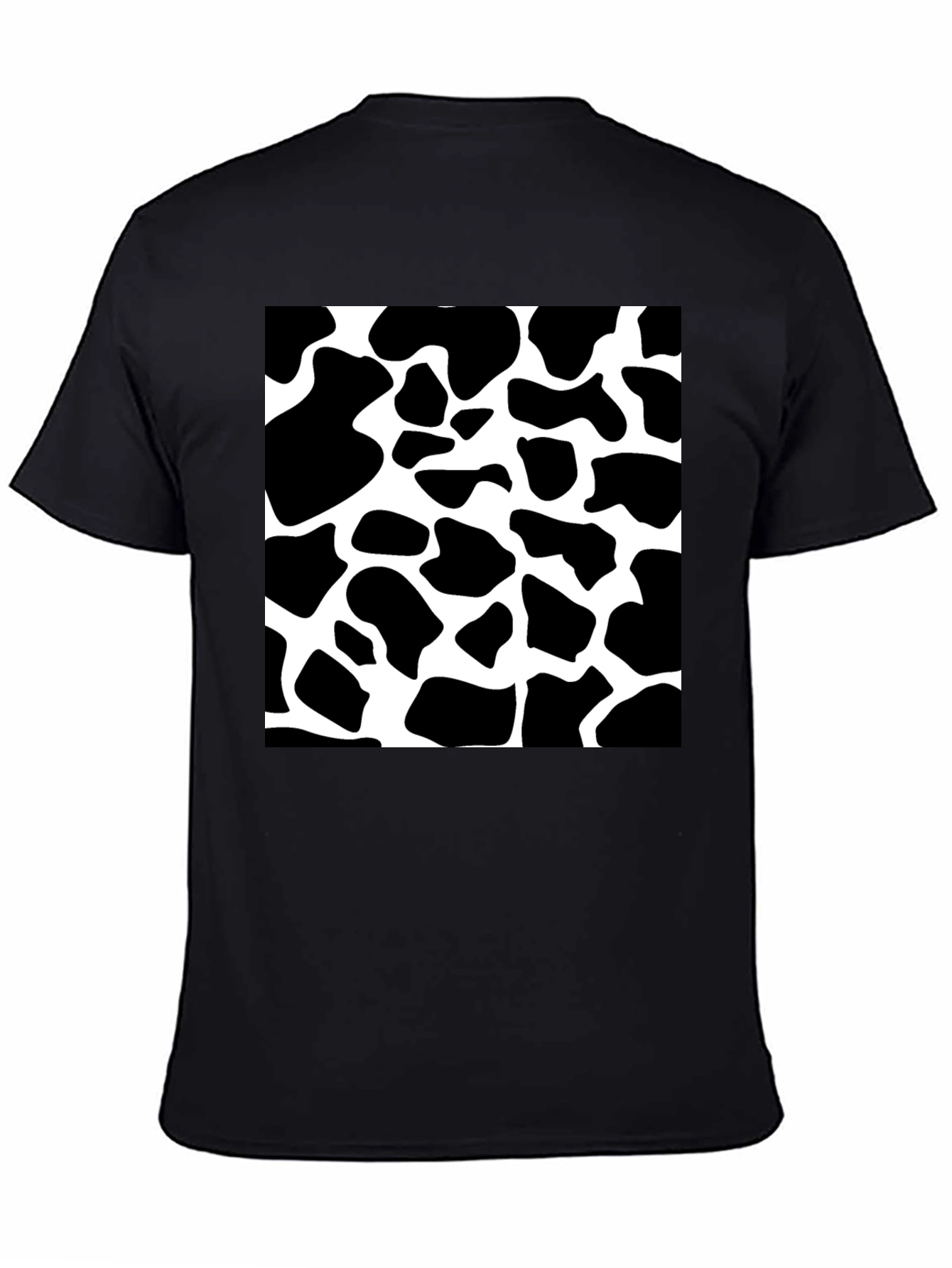 Black Cow Print Graphic Black T-Shirt view 4