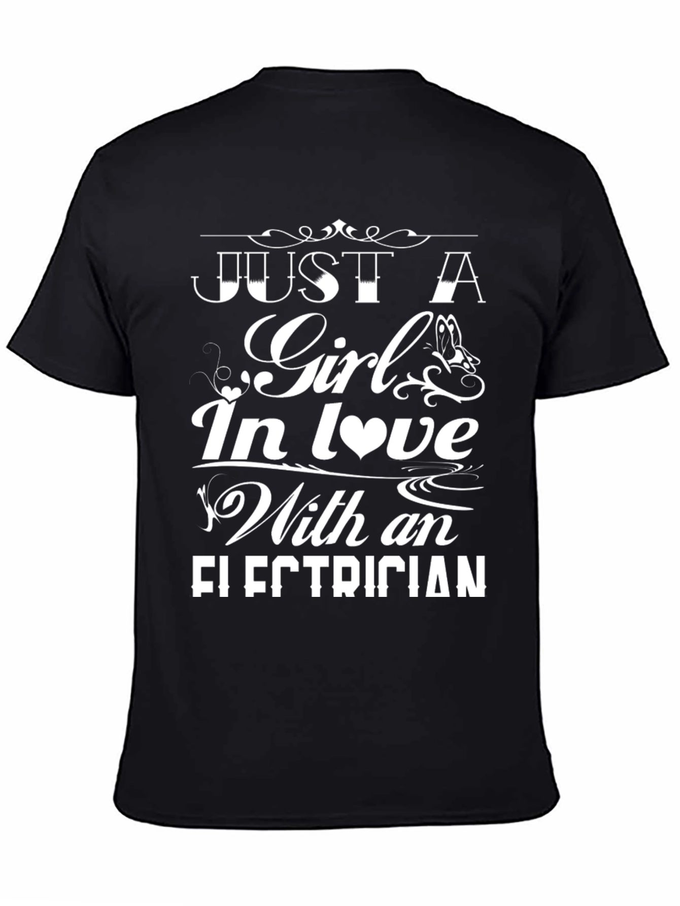 Black Just A Girl In Love With An Electrician Black T-Shirt view 4