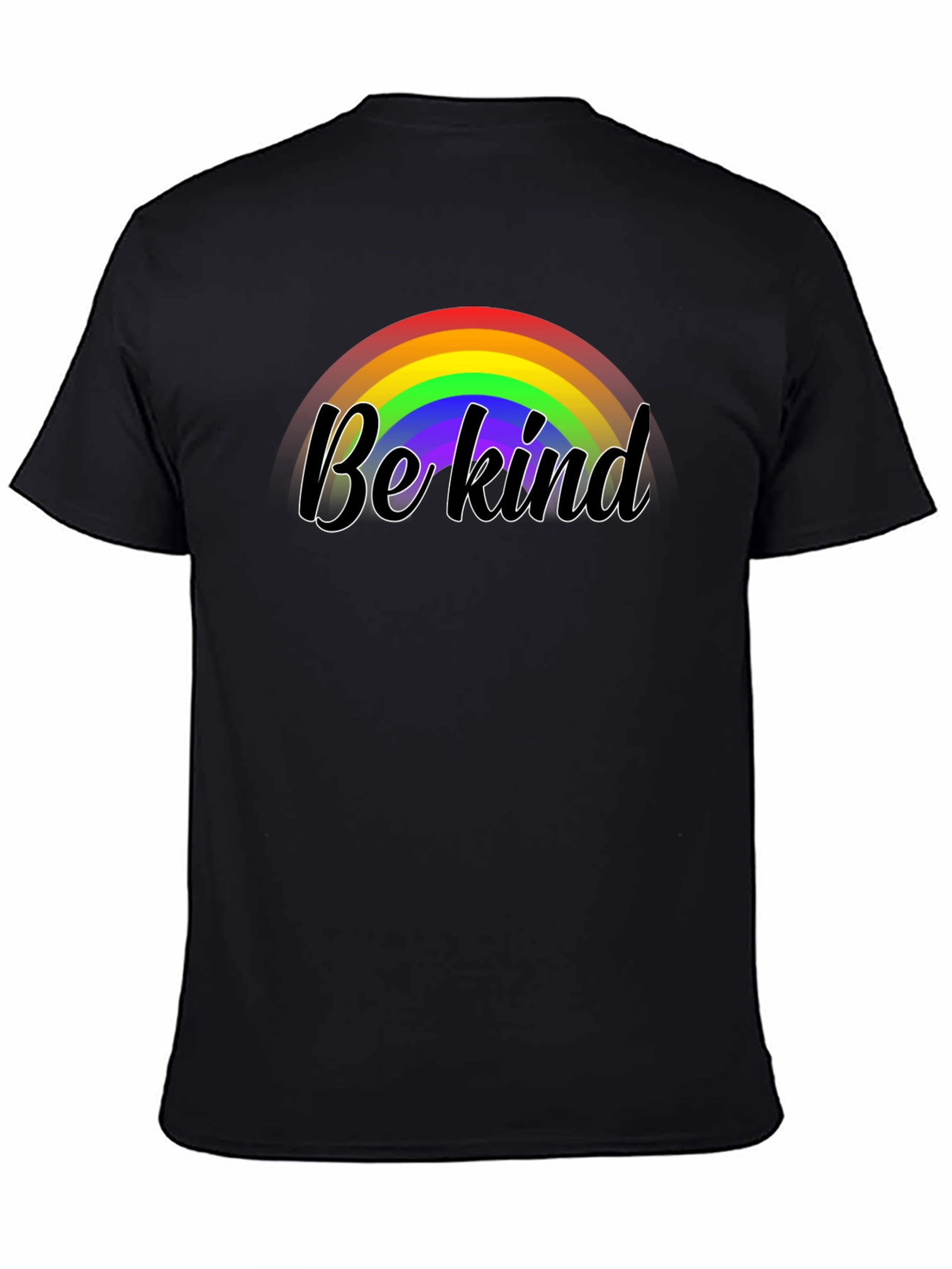 Black Be Kind Rainbow Graphic Black Tee view 4