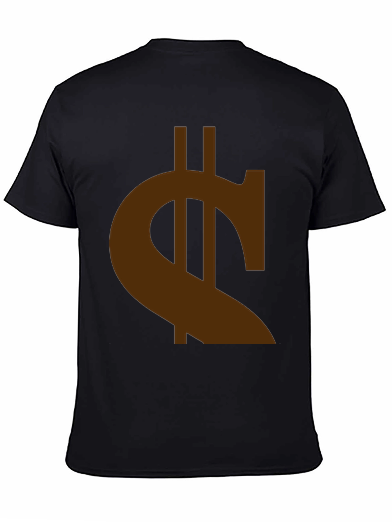 Black Black T-Shirt with Brown Currency Symbol Graphic view 4