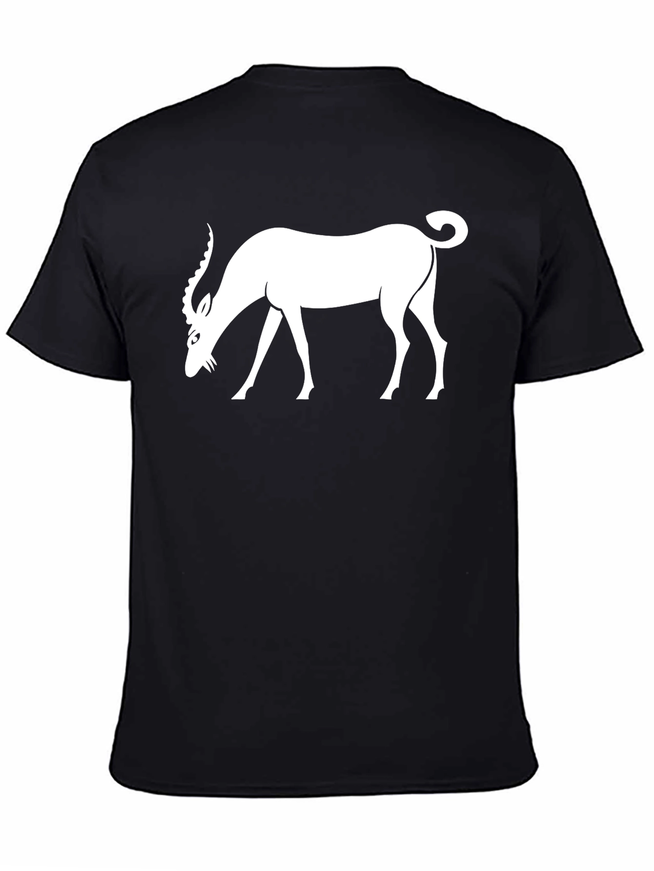 Black Black T-Shirt with White Antelope Graphic view 4