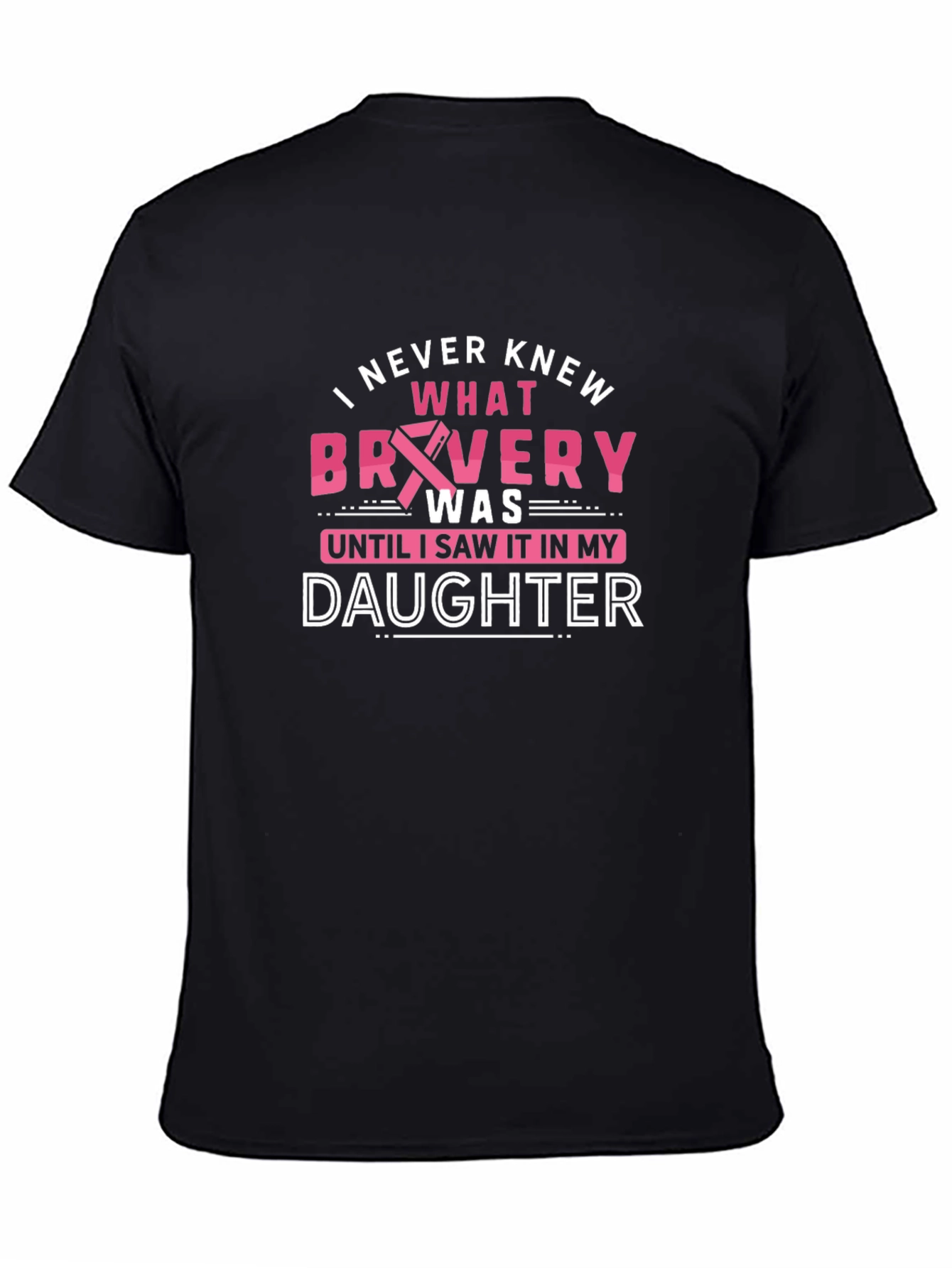 Black Bravery Daughter T-Shirt - Breast Cancer Awareness view 4