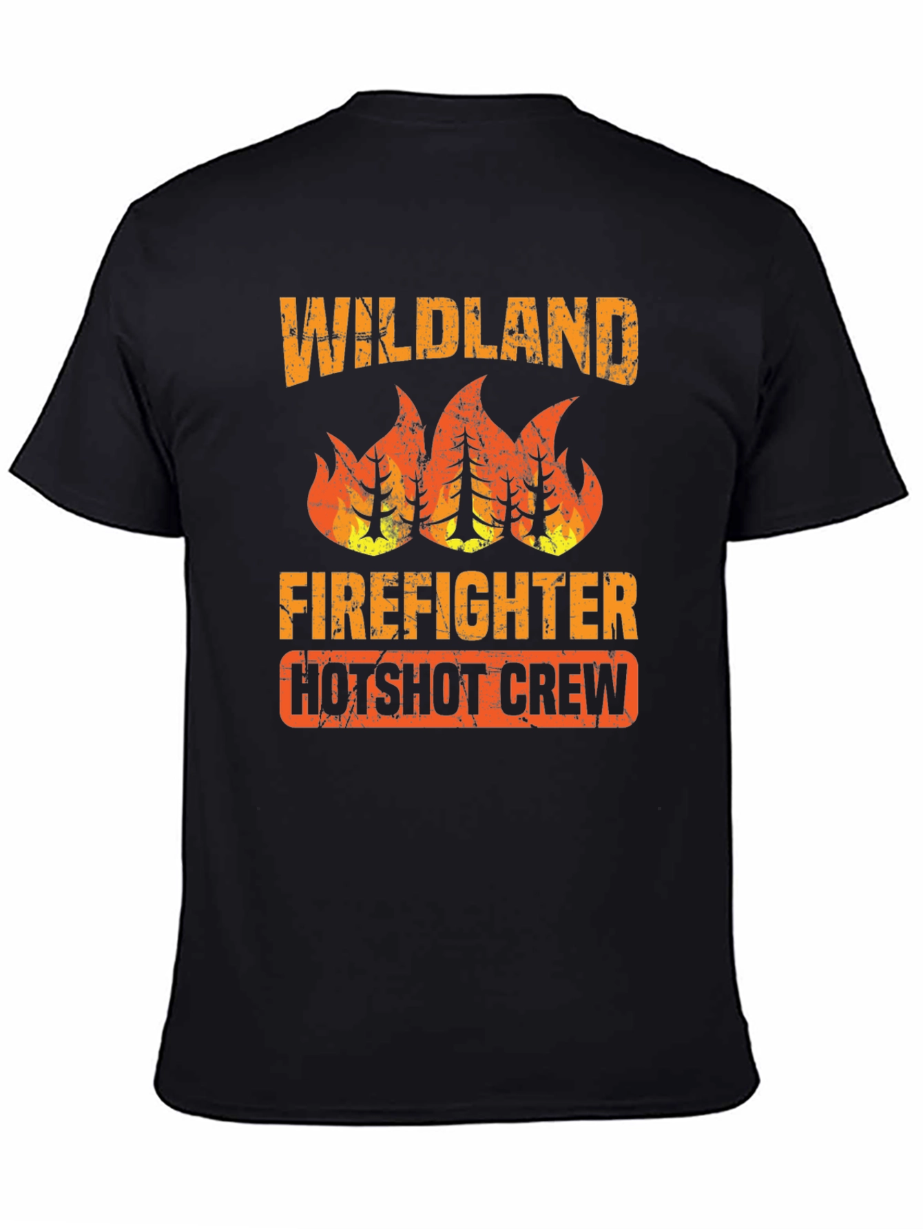 Black Wildland Firefighter Hotshot Crew Graphic Tee view 4