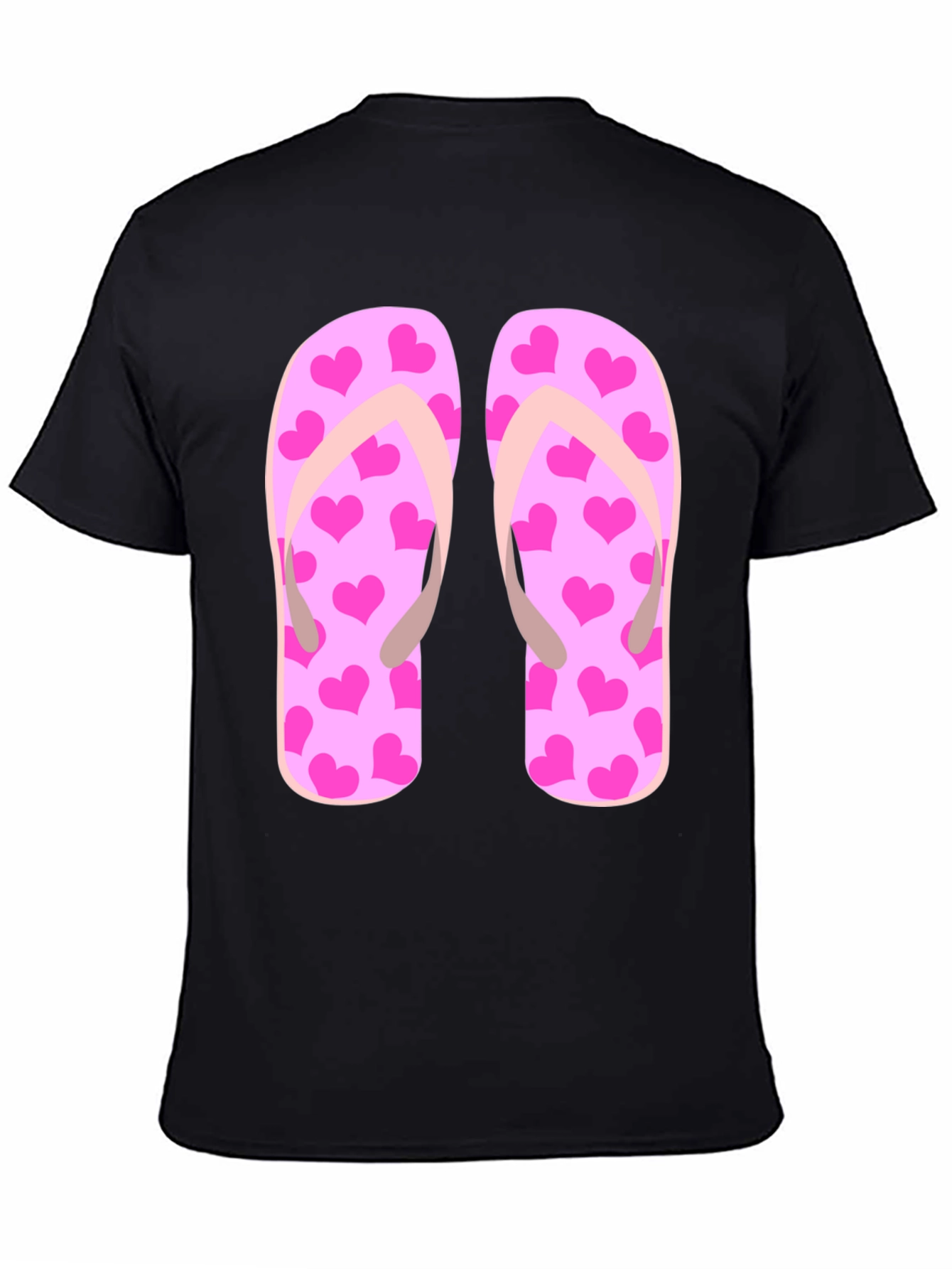 Black Flip Flop Heart Print Tee view 4