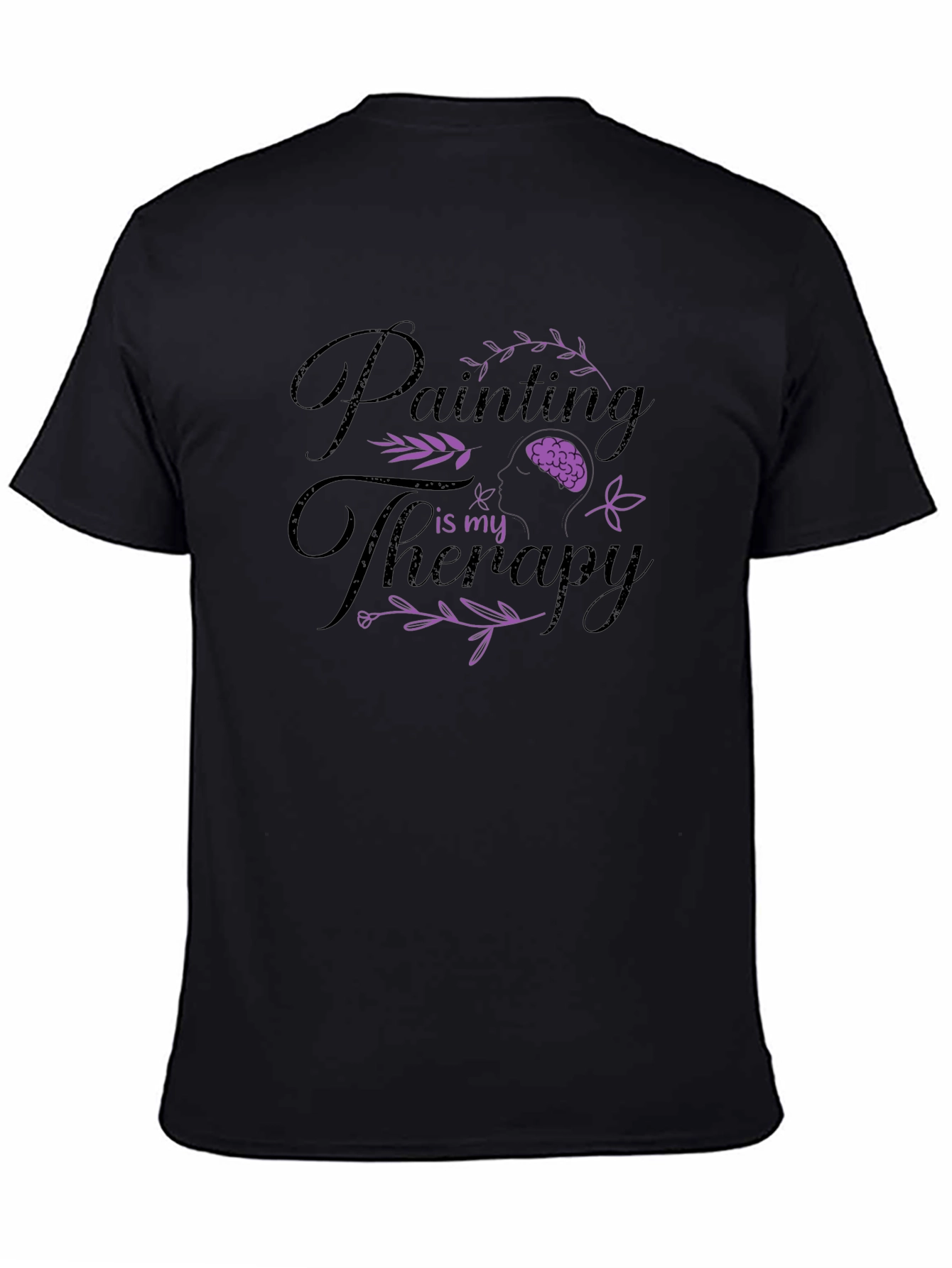 Black Painting is My Therapy Black Graphic T-Shirt view 4
