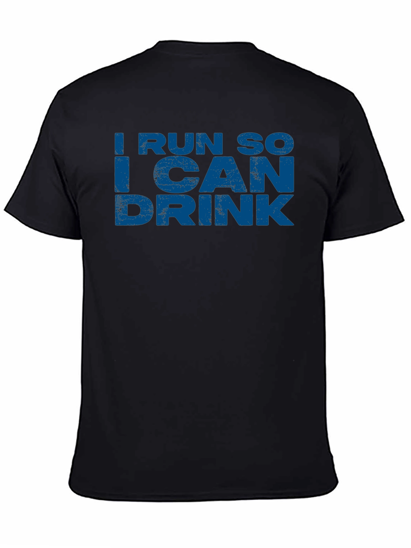 Black I Run So I Can Drink Funny Graphic T-Shirt view 4