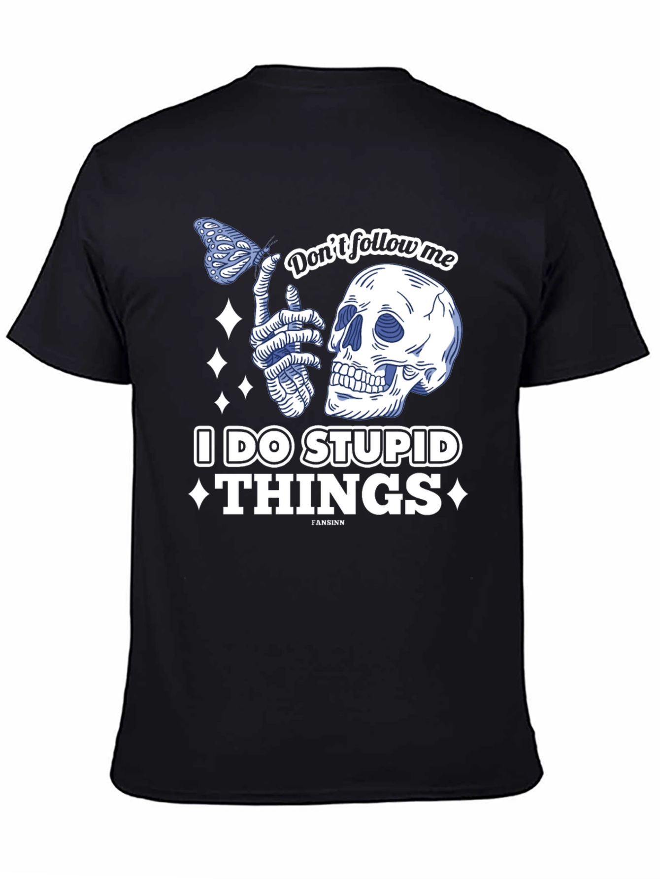 Black Don't Follow Me Funny Graphic T-Shirt view 4