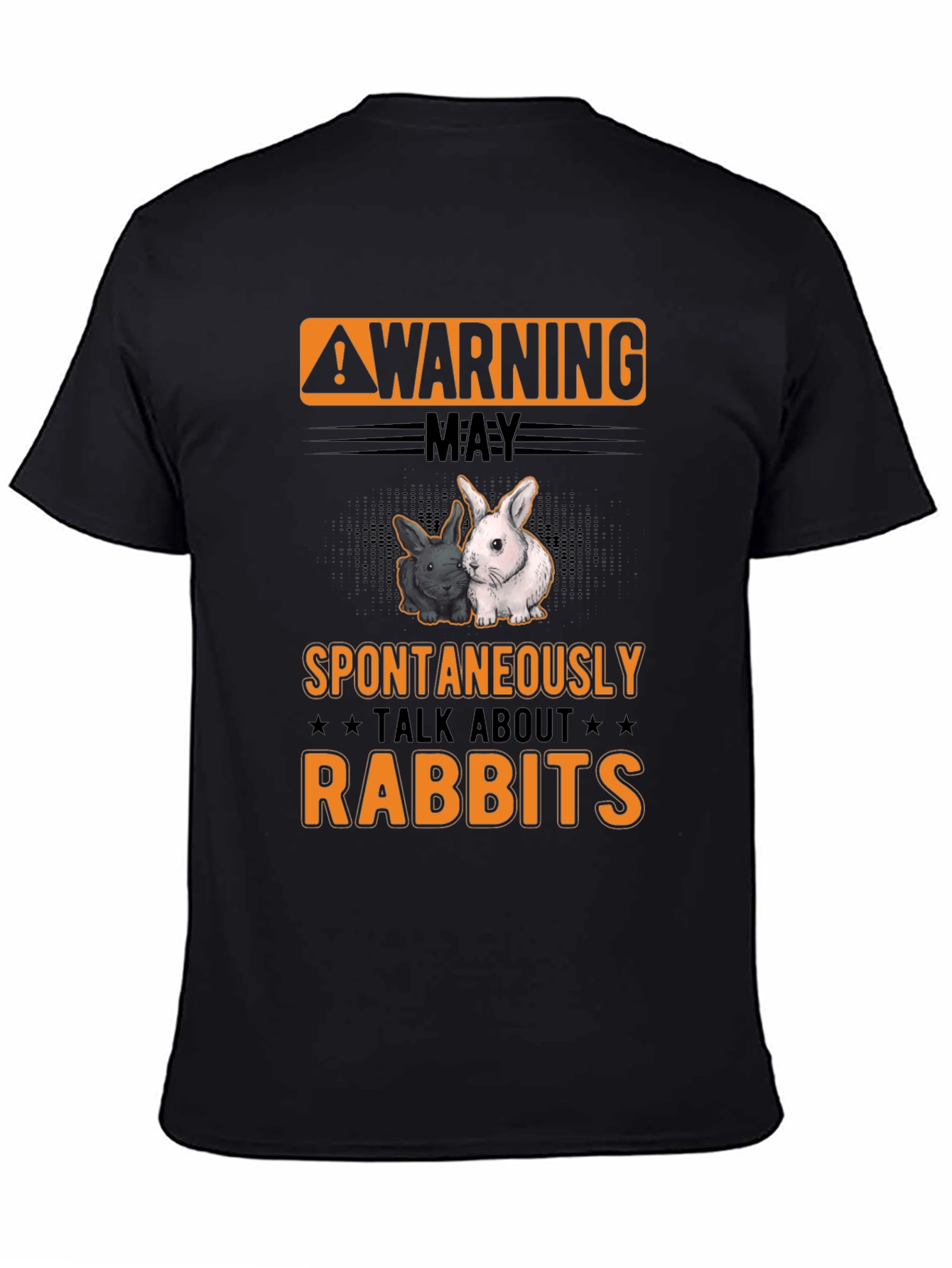 Black Warning May Spontaneously Talk About Rabbits T-Shirt view 4