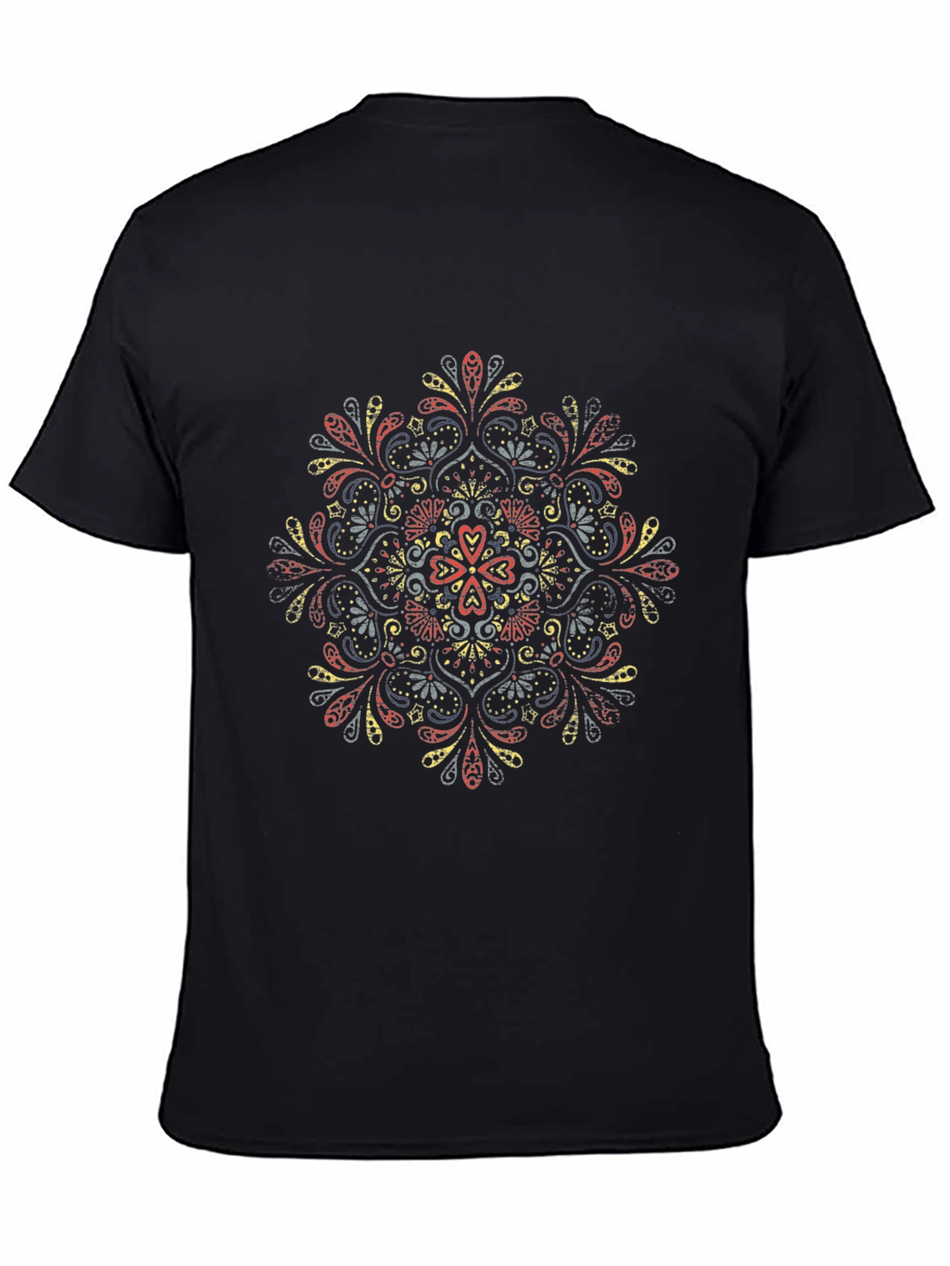 Black Mandala Graphic Black T-Shirt view 4