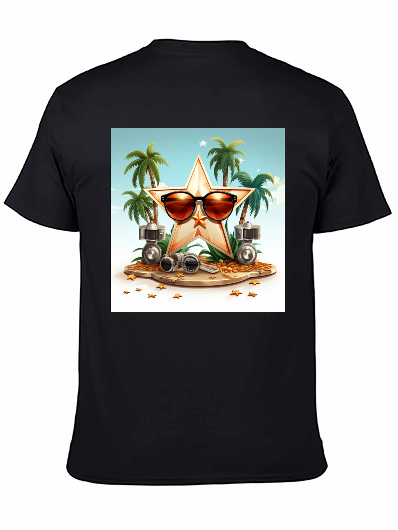 Black Tropical Star T-Shirt view 4