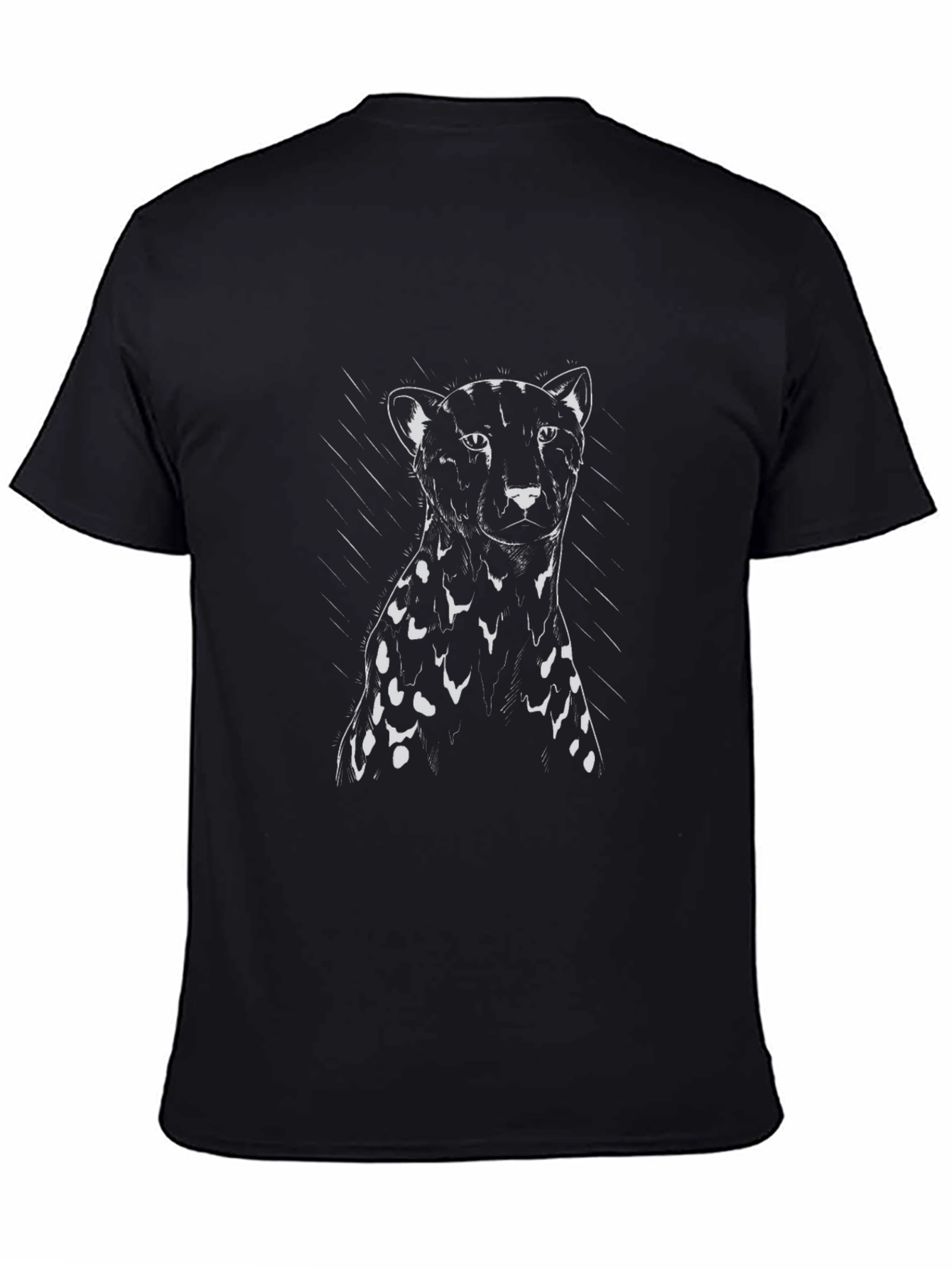 Black Black T-Shirt with Cheetah Design view 4