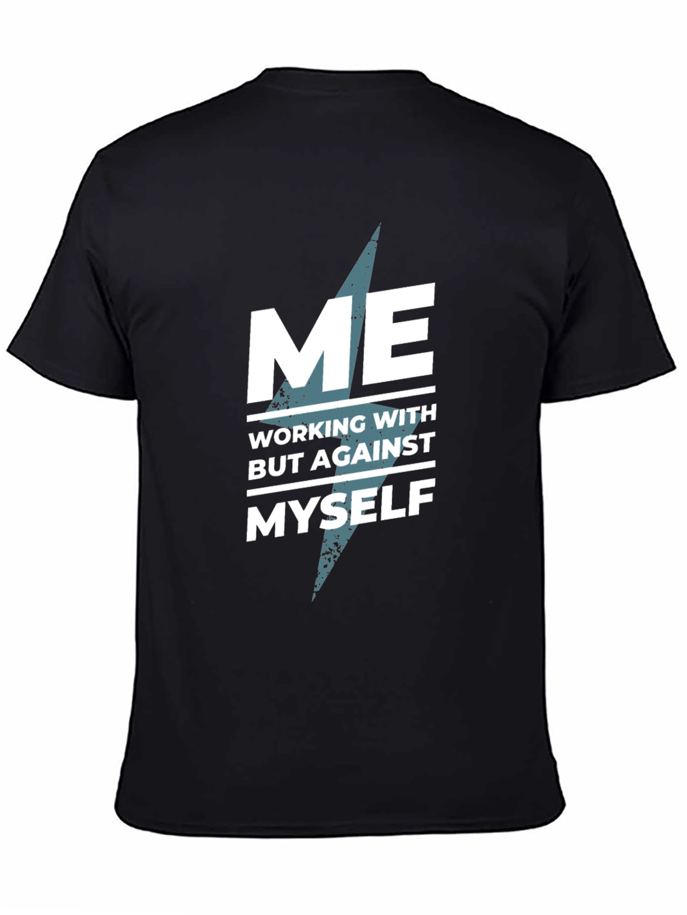 Black Working With Myself T-Shirt view 4