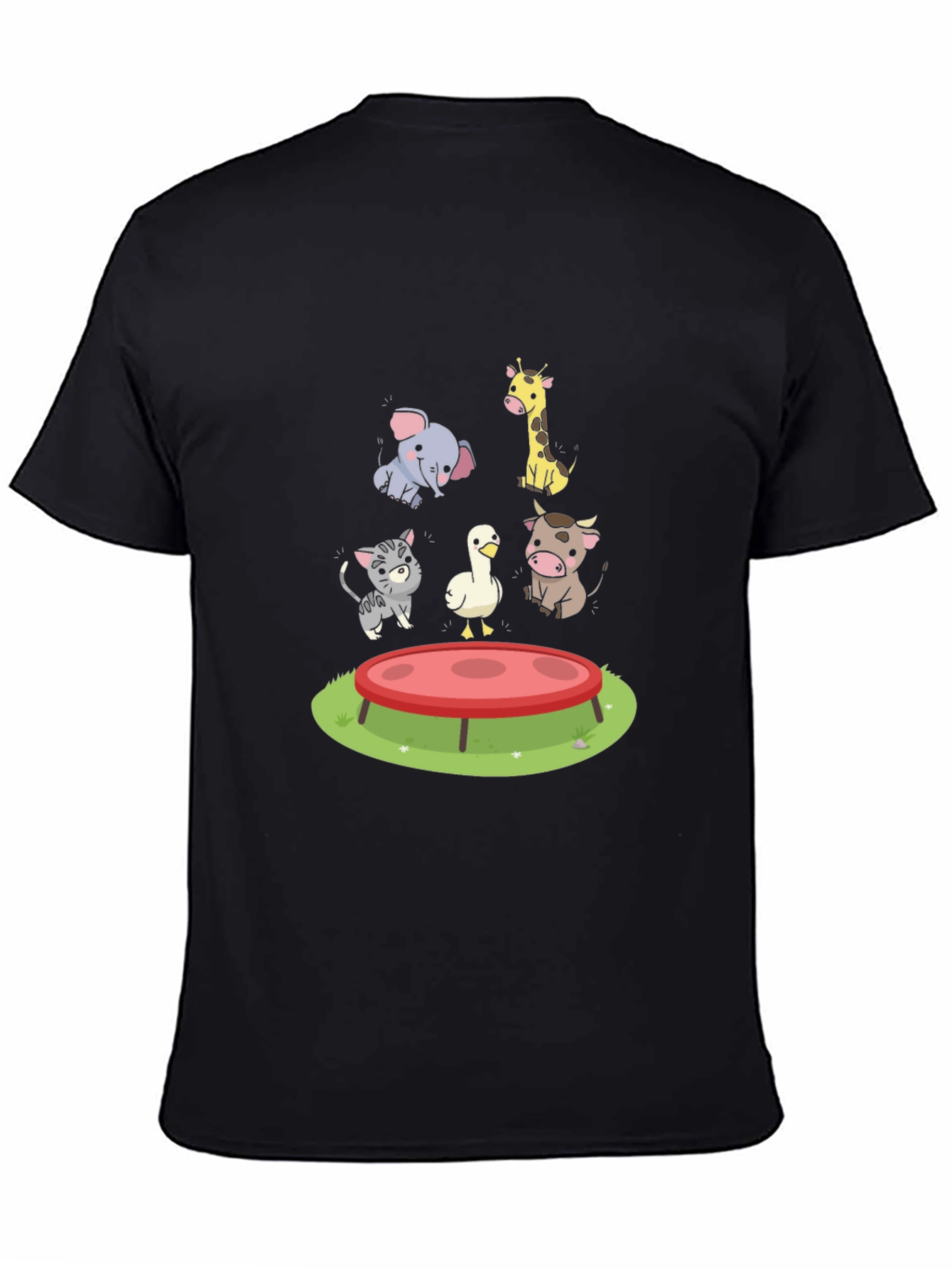 Black Cartoon Animals T-Shirt view 4