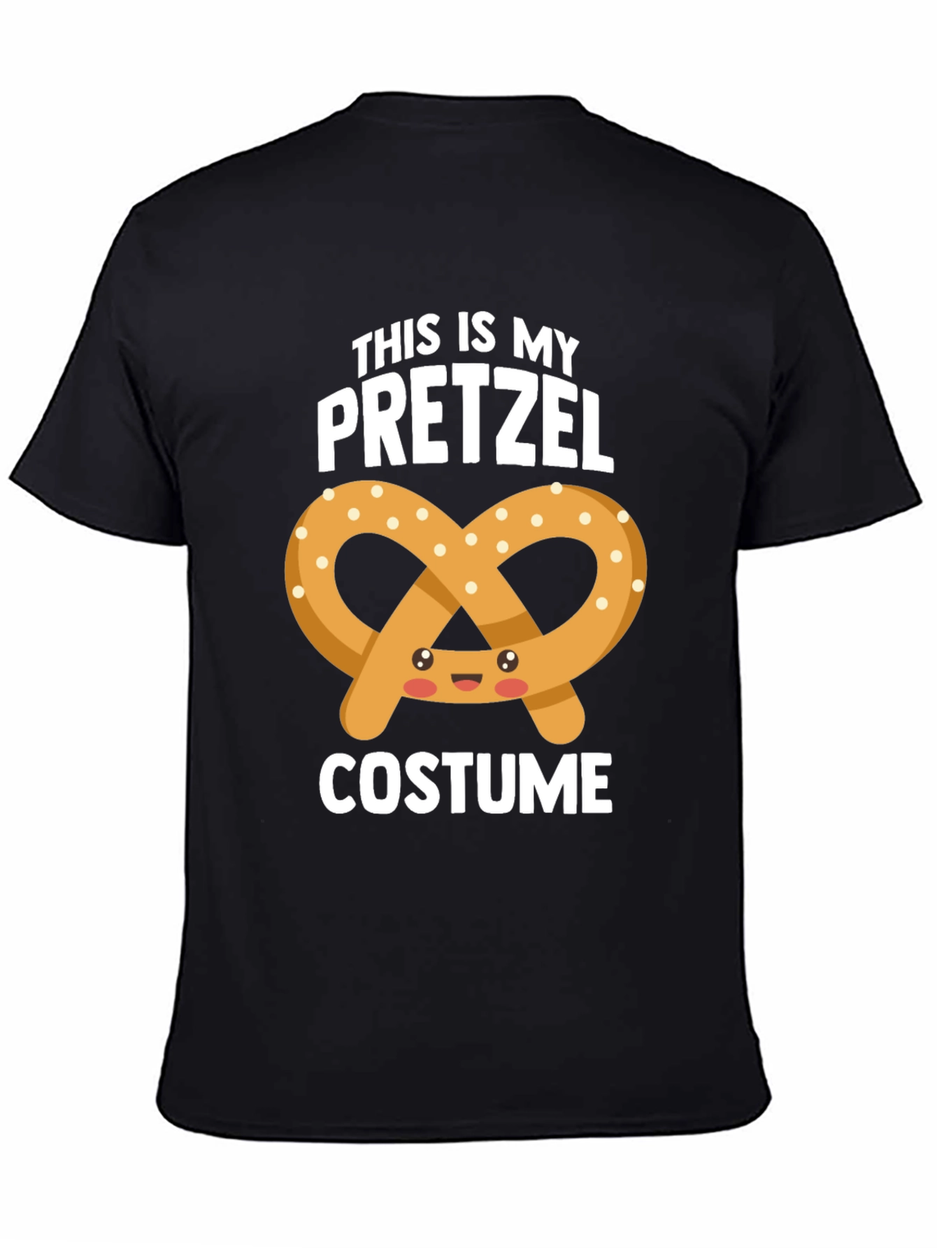 Black Funny Pretzel Costume T-Shirt view 4