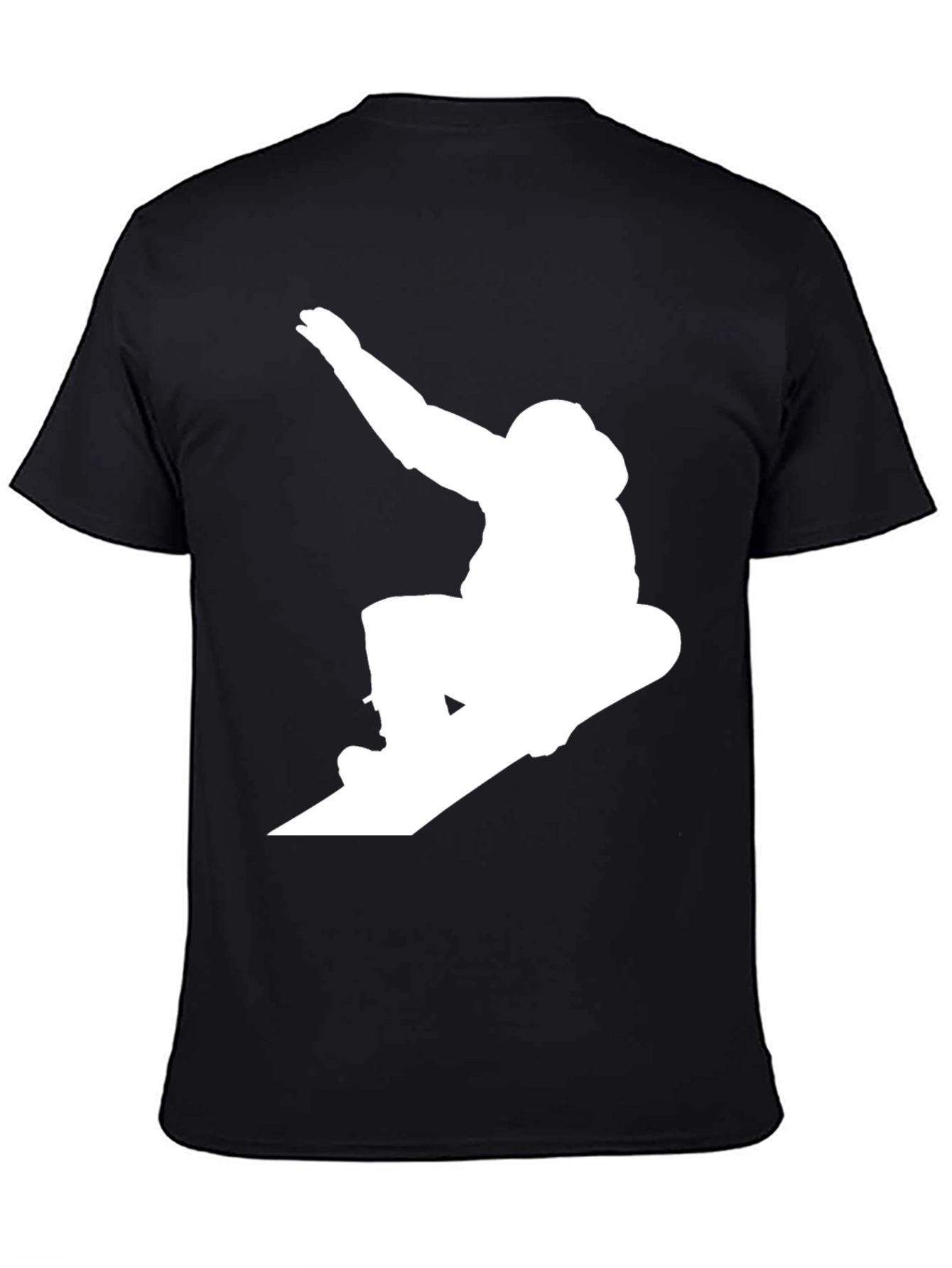 Black Snowboarder Graphic Tee - Black Cotton Blend view 4
