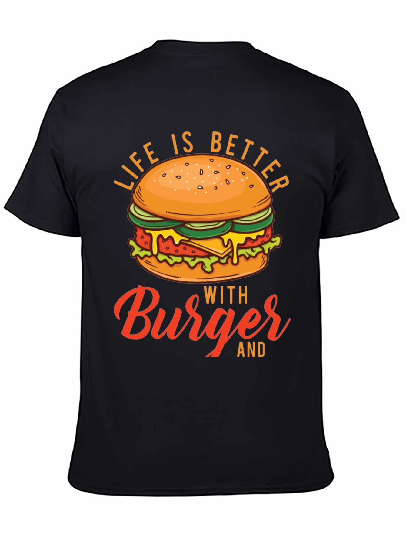 Black Life is Better with Burger Graphic Tee view 4