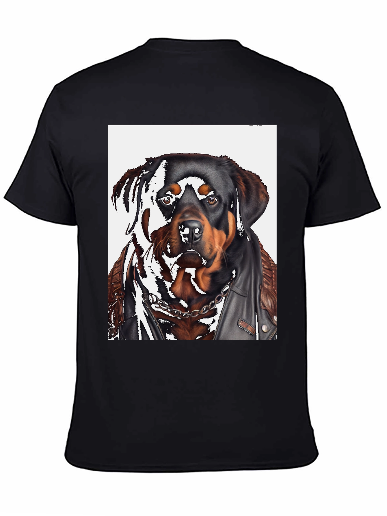 Black Rottweiler Biker T-Shirt view 4