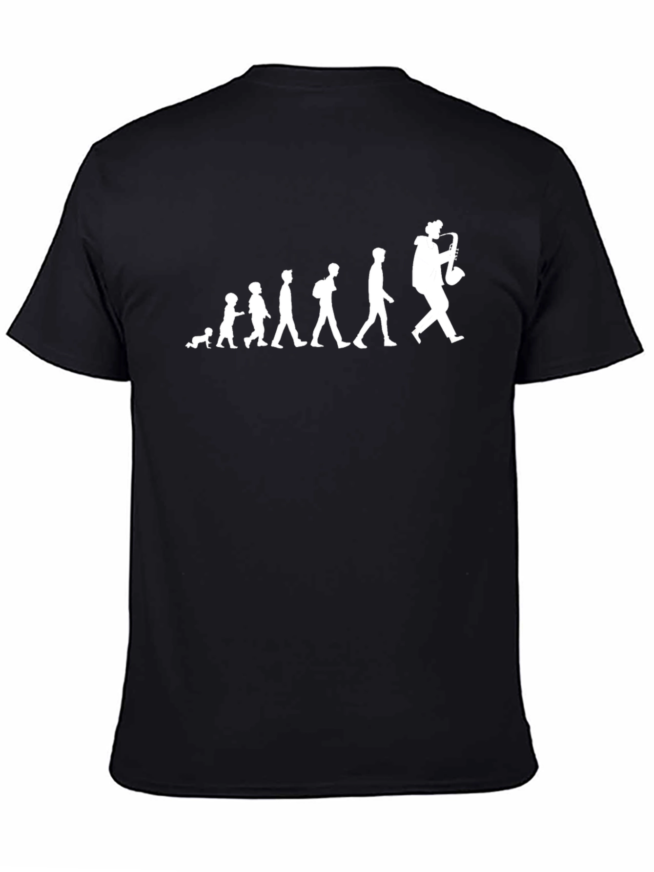 Black Saxophone Player Evolution T-Shirt - Black view 4
