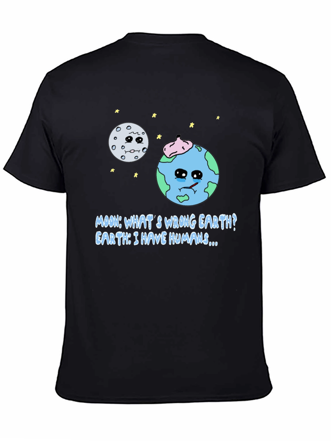 Black Earth's Lament T-Shirt - Funny Planet Design view 4
