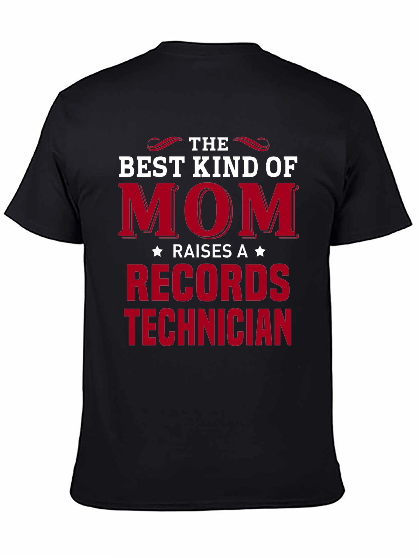 Black Best Kind of Mom Records Technician T-Shirt view 4