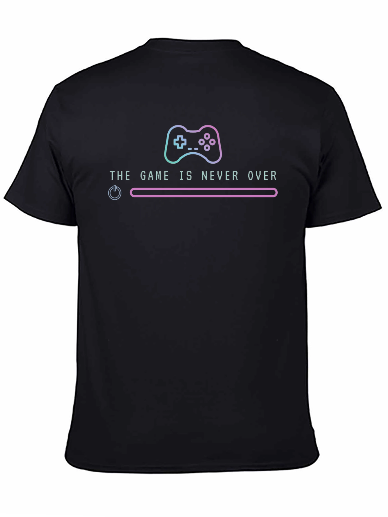 Black Game Never Over T-Shirt - Gamer Style view 4