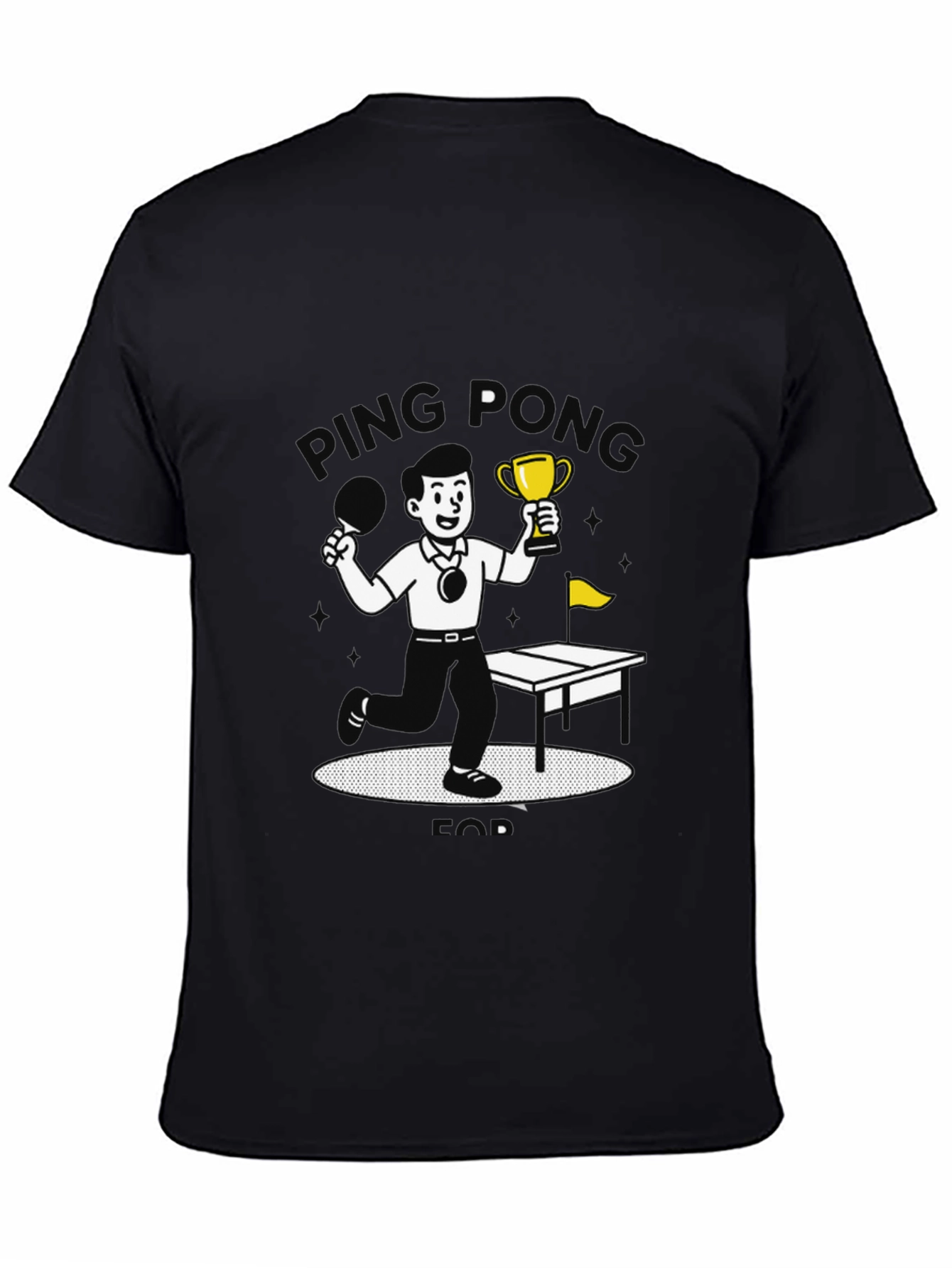 Black Ping Pong Champ Black Graphic T-Shirt view 4