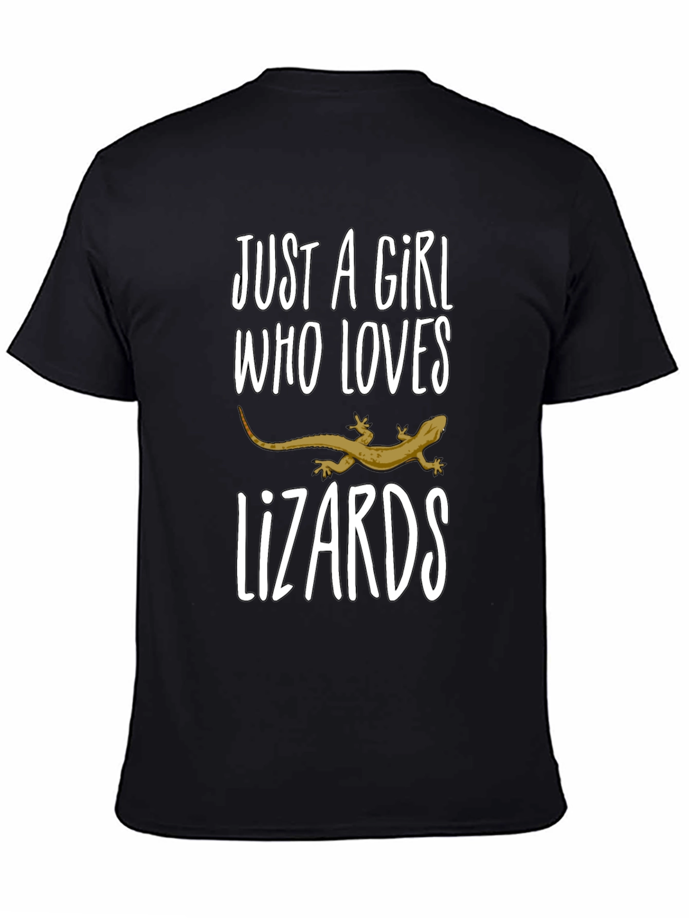 Black Girl Loves Lizards Black T-Shirt view 4