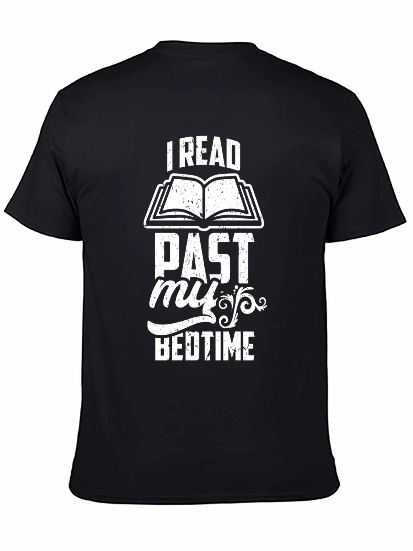 Black I Read Past My Bedtime T-Shirt view 4