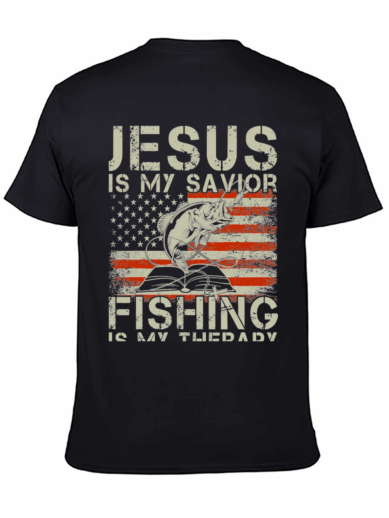 Jesus Is My Savior Fishing Is My Therapy T-Shirt - 4