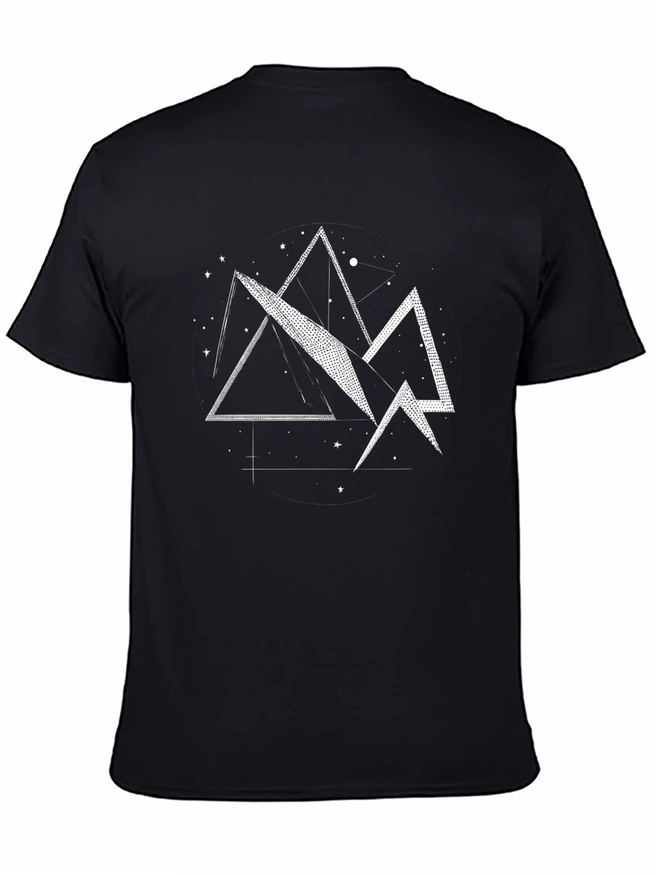 Black Geometric Mountain Graphic Tee view 4